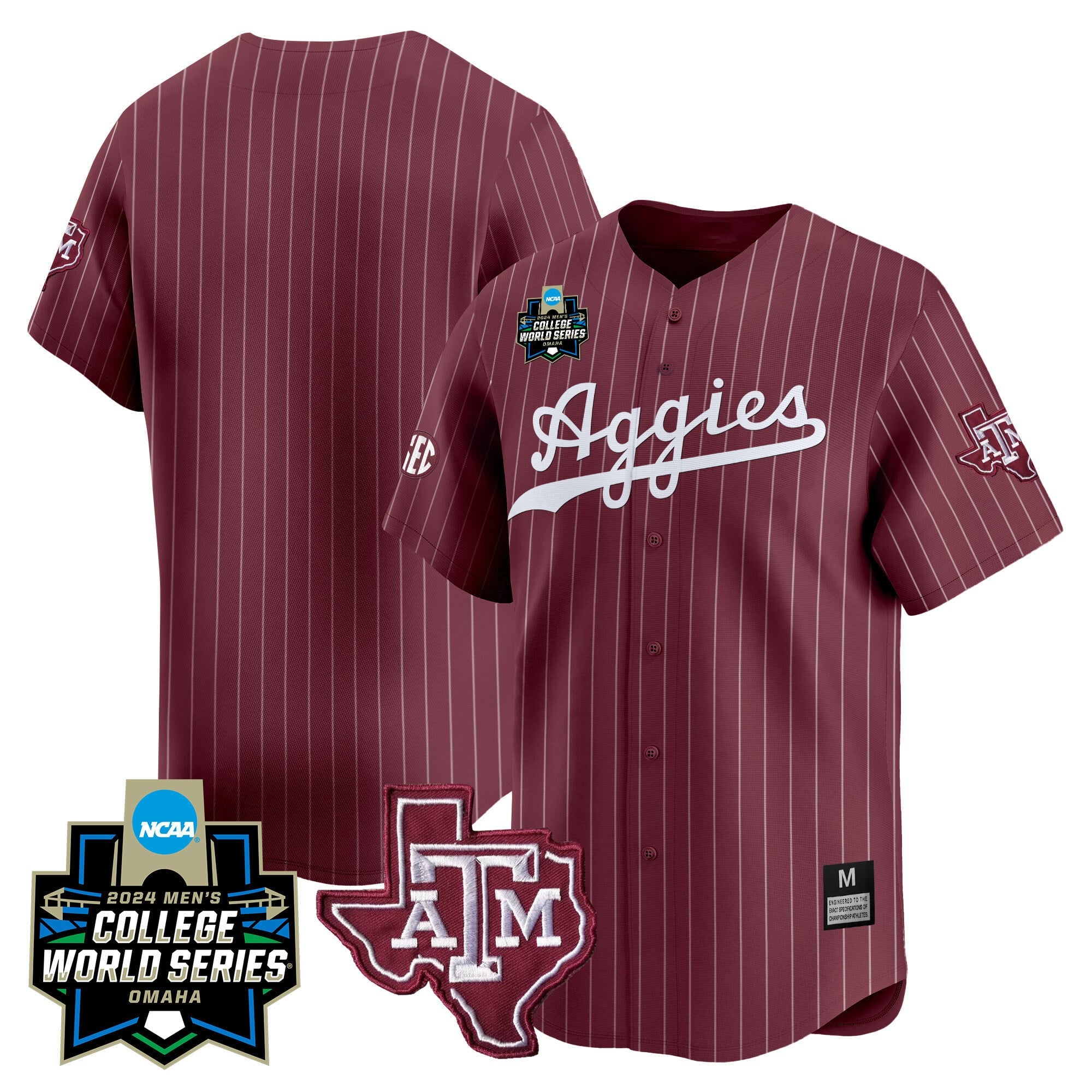 Men's Texas A&M Aggies 2024 College World Series Vapor Premier Limited Jersey - All Stitched