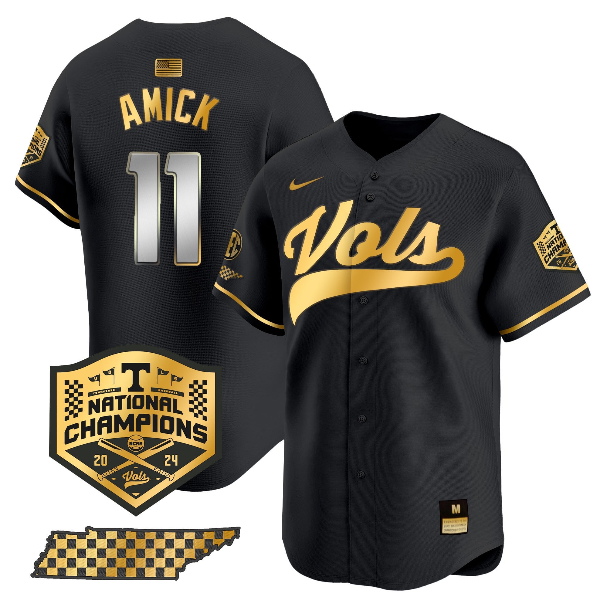 Men's Tennessee Volunteers 2024 Champions Vapor Premier Limited Jersey - All Stitched