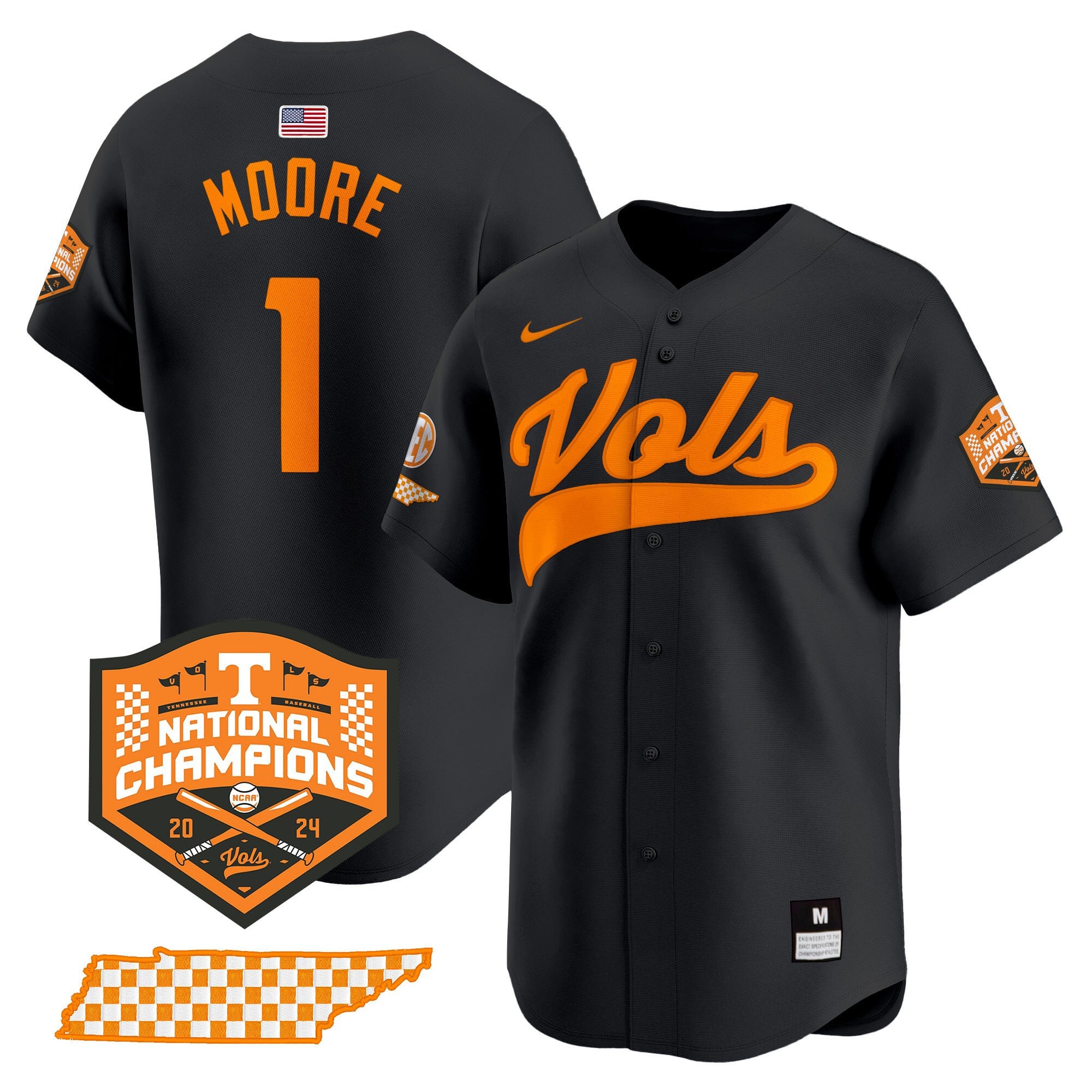 Men's Tennessee Volunteers 2024 Champions Vapor Premier Limited Jersey - All Stitched