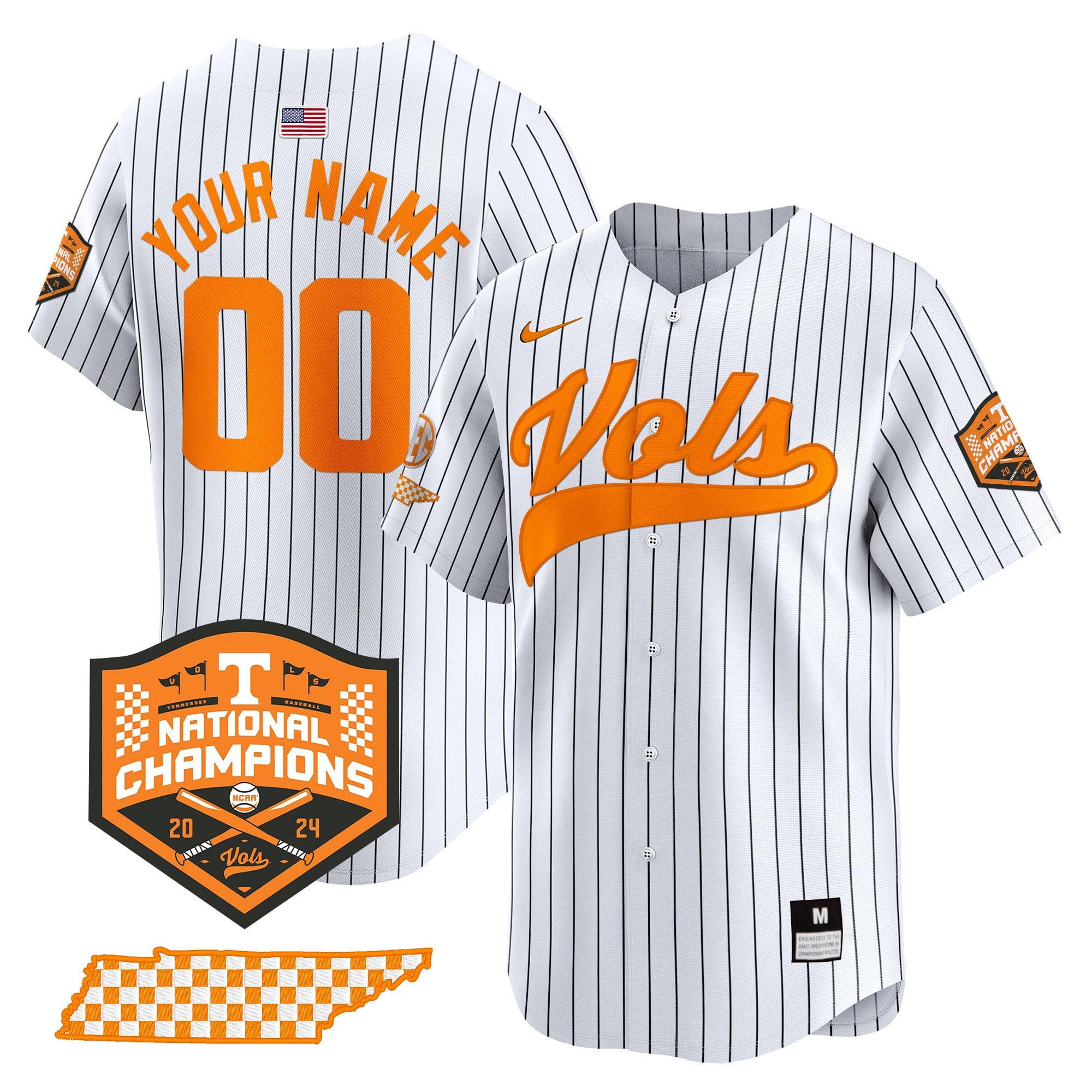 Tennessee Volunteers 2024 Champions Vapor Premier Limited Custom Jersey - All Stitched