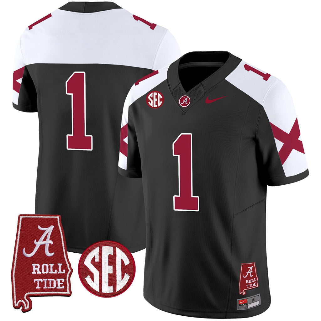 Men's Alabama Crimson Tide Vapor Limited Jersey V6 - Alabama Map - All Stitched