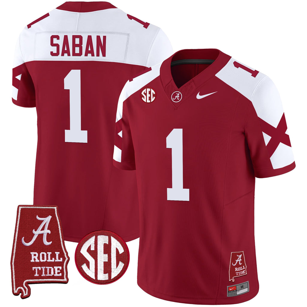 Men's Alabama Crimson Tide Vapor Limited Jersey V6 - Alabama Map - All Stitched