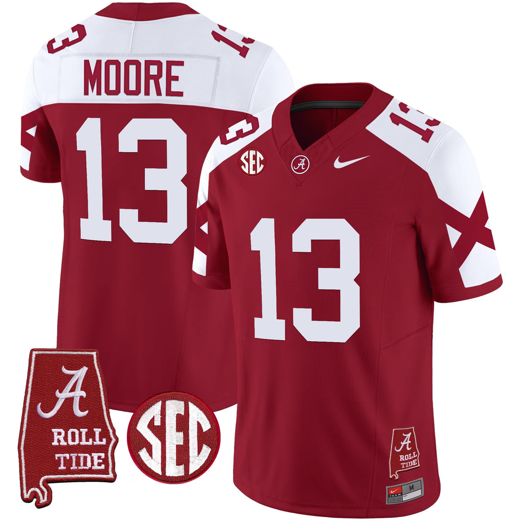 Men's Alabama Crimson Tide Vapor Limited Jersey V6 - Alabama Map - All Stitched