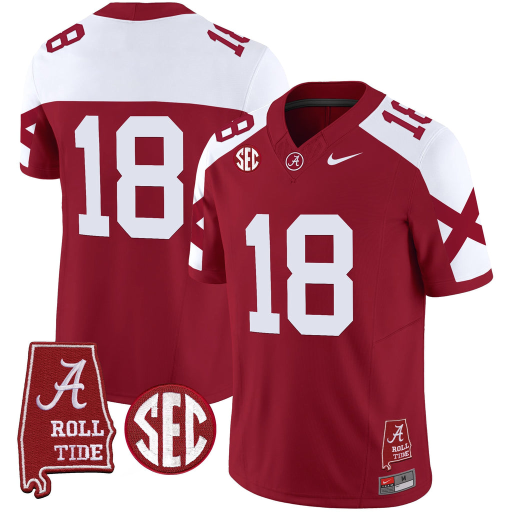 Men's Alabama Crimson Tide Vapor Limited Jersey V6 - Alabama Map - All Stitched