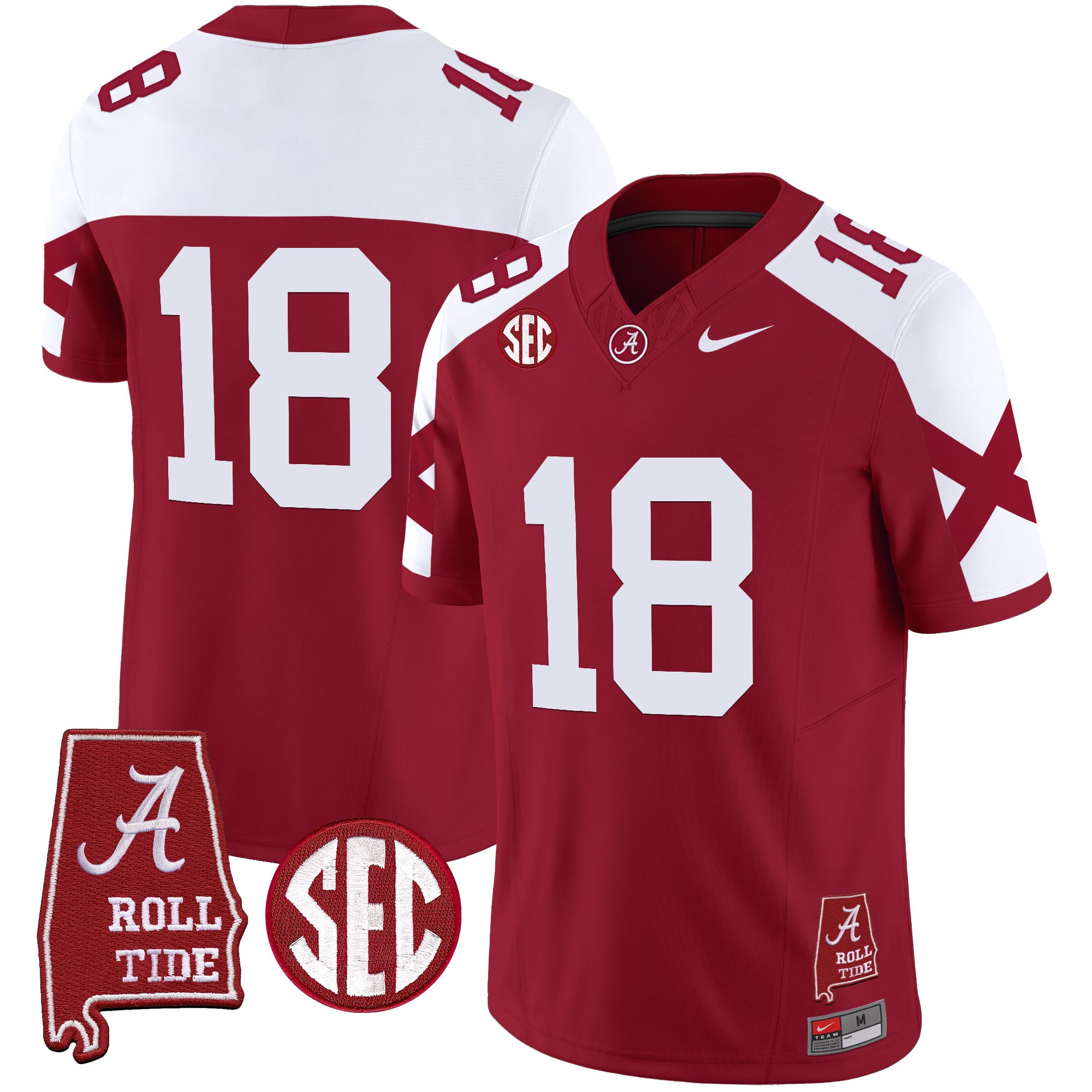 Men's Alabama Crimson Tide Vapor Limited Jersey V6 - Alabama Map - All Stitched