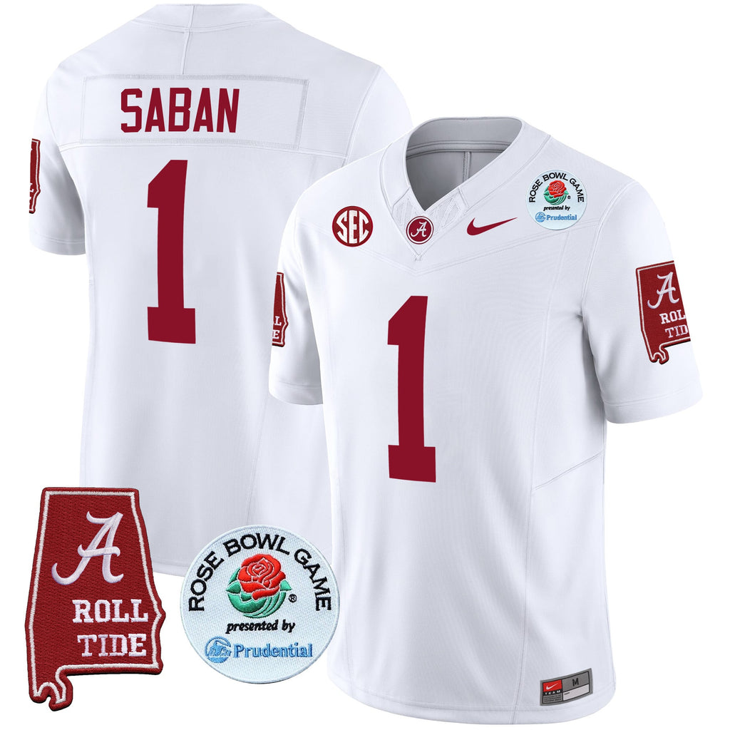 Men's Alabama Crimson Tide Rose Bowl Patch Vapor Limited Jersey - All Stitched