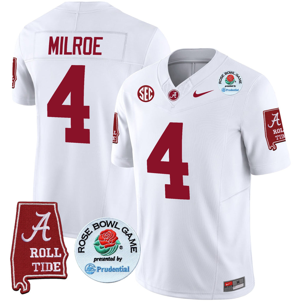 Men's Alabama Crimson Tide Rose Bowl Patch Vapor Limited Jersey - All Stitched