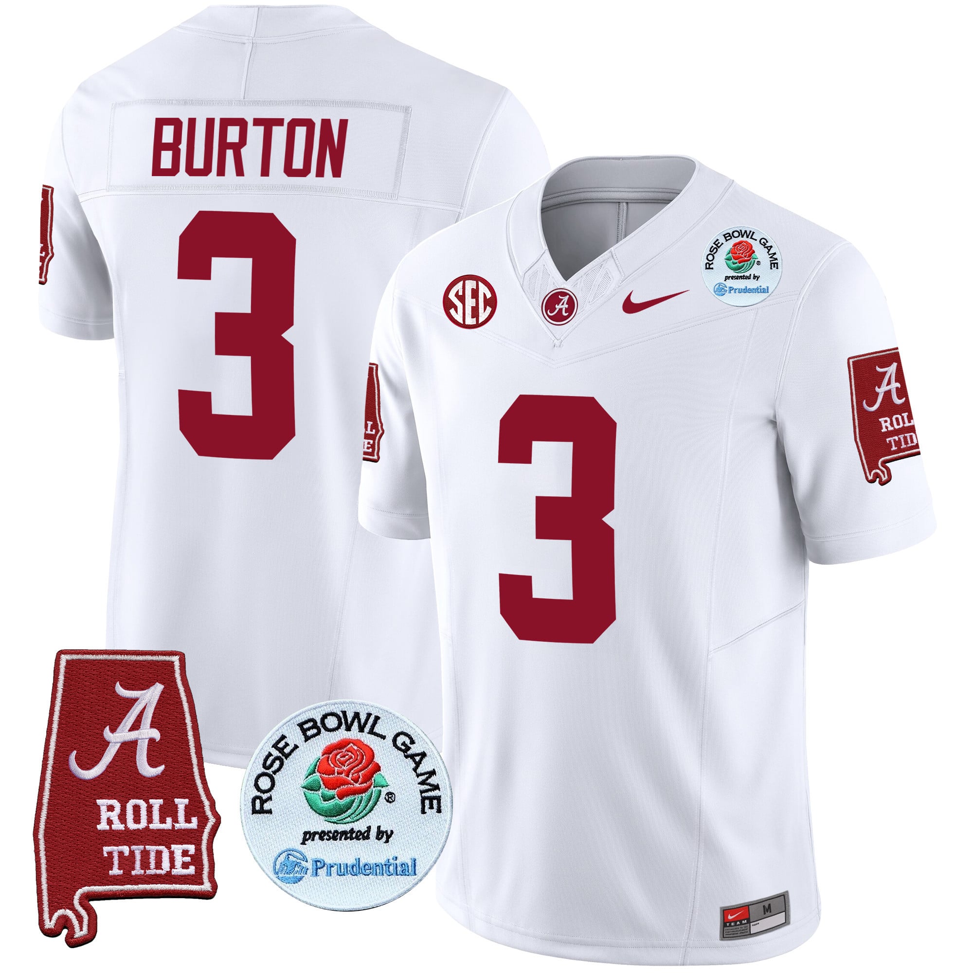 Men's Alabama Crimson Tide Rose Bowl Patch Vapor Limited Jersey - All Stitched