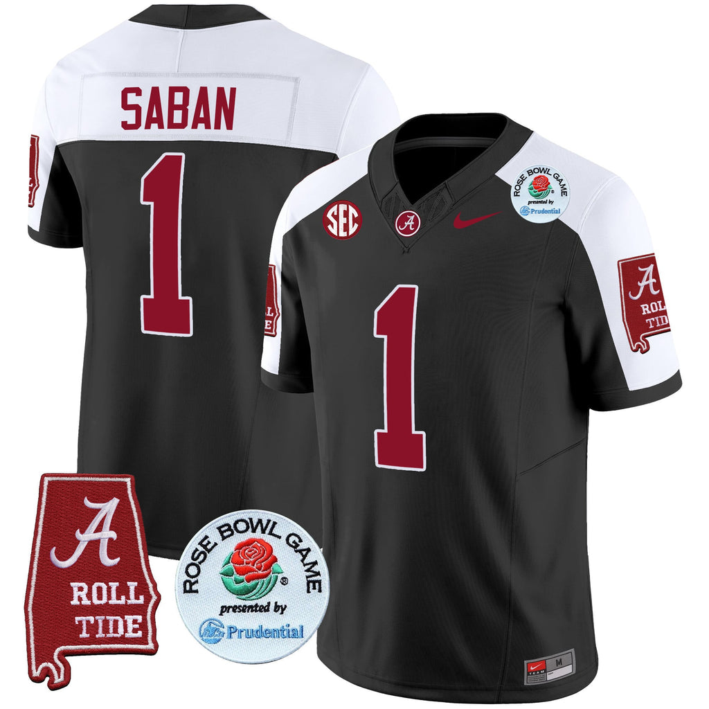 Men's Alabama Crimson Tide Rose Bowl Patch Vapor Limited Jersey - All Stitched