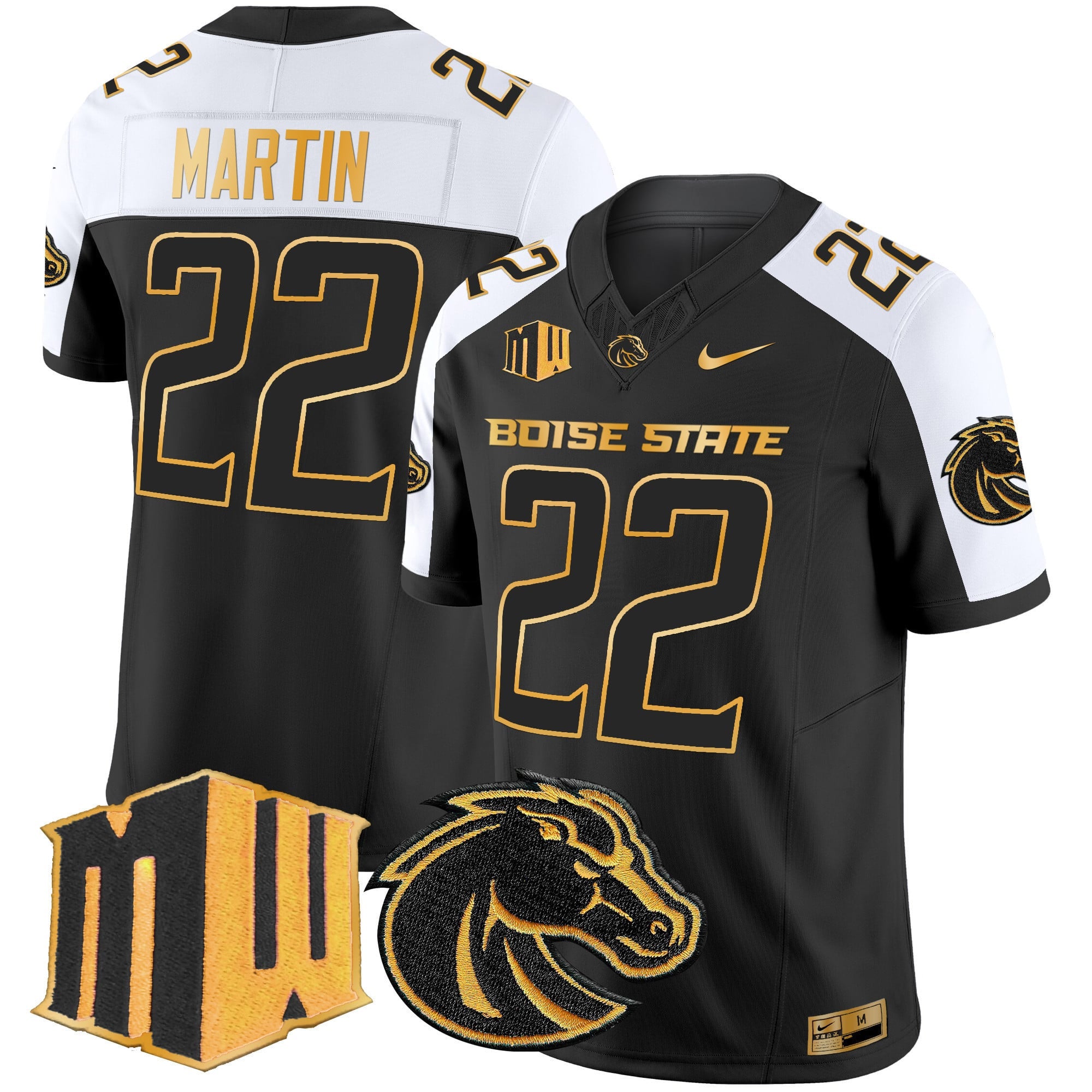 Men's Boise State Broncos 2024 Gold Vapor Limited Jersey - All Stitched