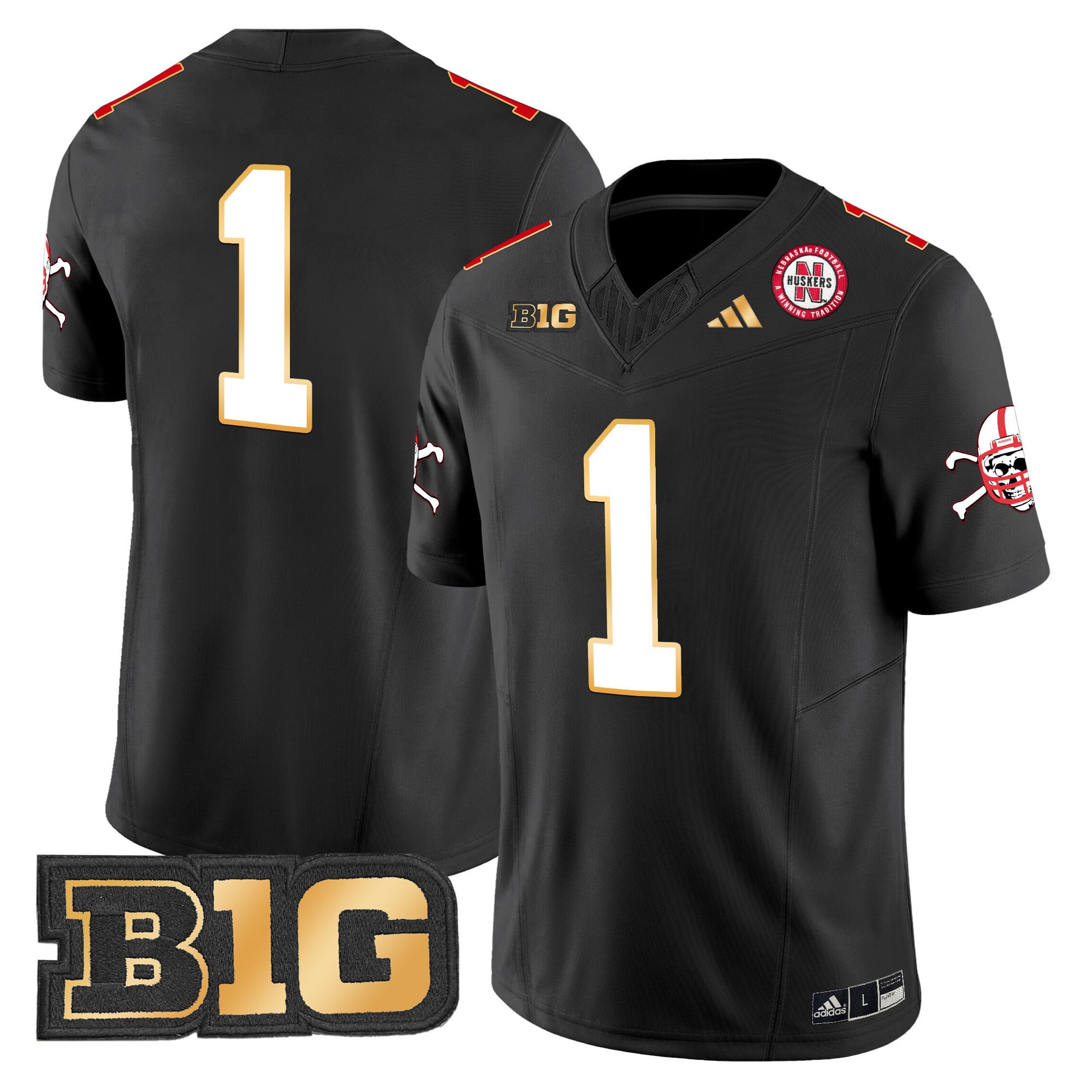 Men's Nebraska Cornhuskers 2024 Gold Trim Vapor Limited Jersey - All Stitched