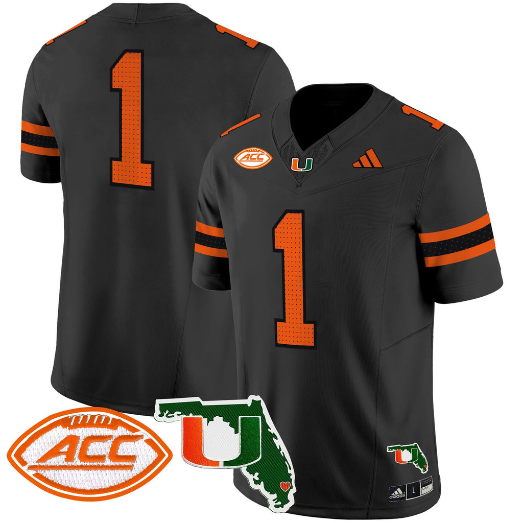 Men's Miami Hurricanes 2024 Florida Patch Vapor Limited Jersey - All Stitched