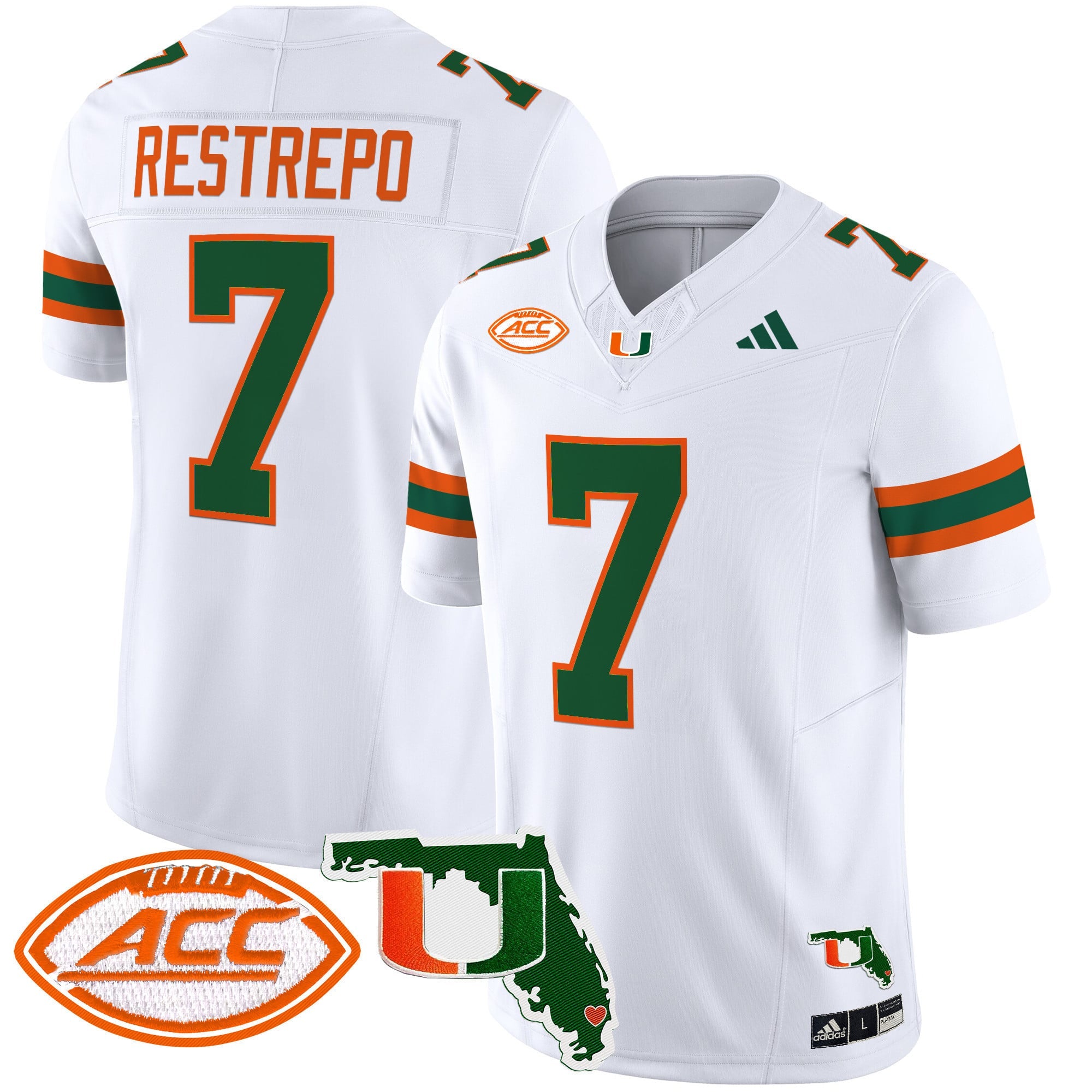 Men's Miami Hurricanes 2024 Florida Patch Vapor Limited Jersey - All Stitched