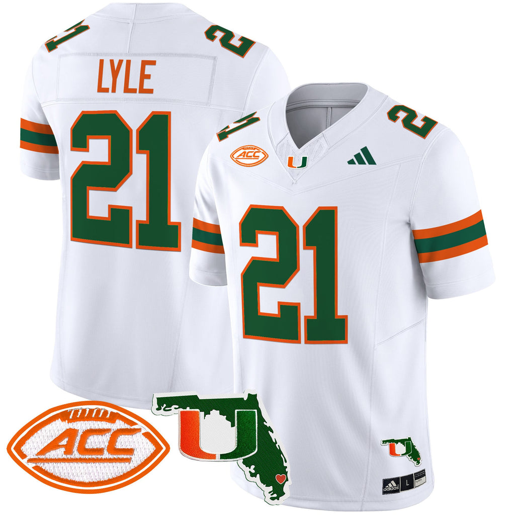Men's Miami Hurricanes 2024 Florida Patch Vapor Limited Jersey - All Stitched