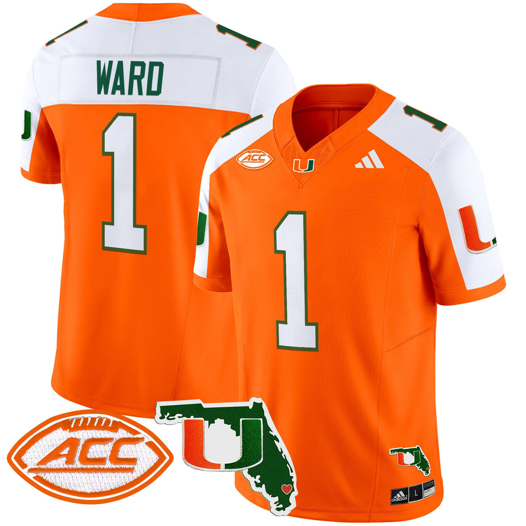 Men's Miami Hurricanes 2024 Florida Patch Vapor Limited Jersey - All Stitched