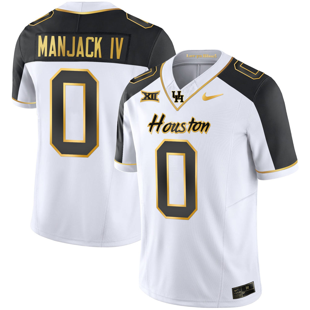 Men's Houston Cougars 2023 Oilers Inspired Gold Jersey - All Stitched