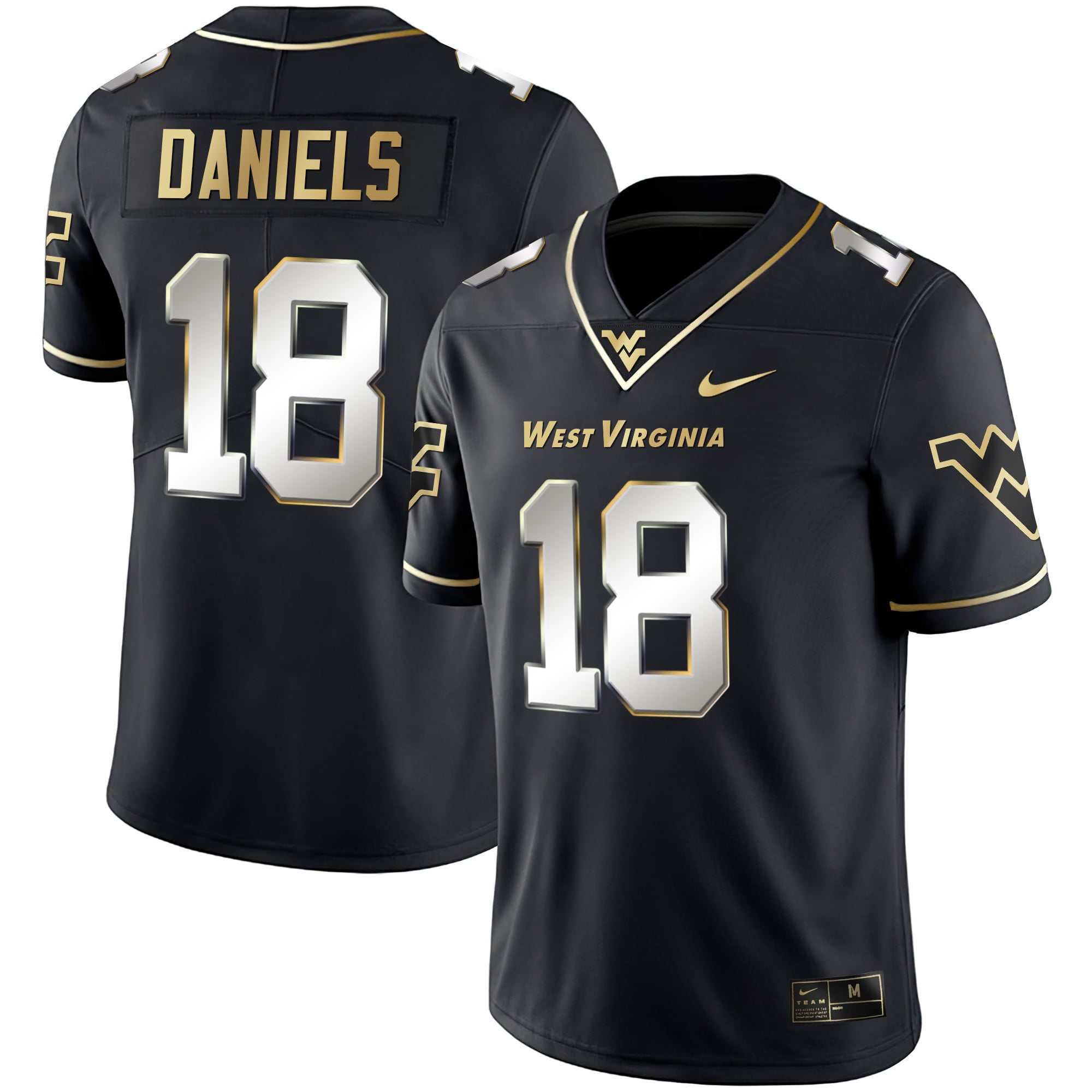 Men's Mountaineers Black Limited & Gold Vapor Jersey - All Stitched
