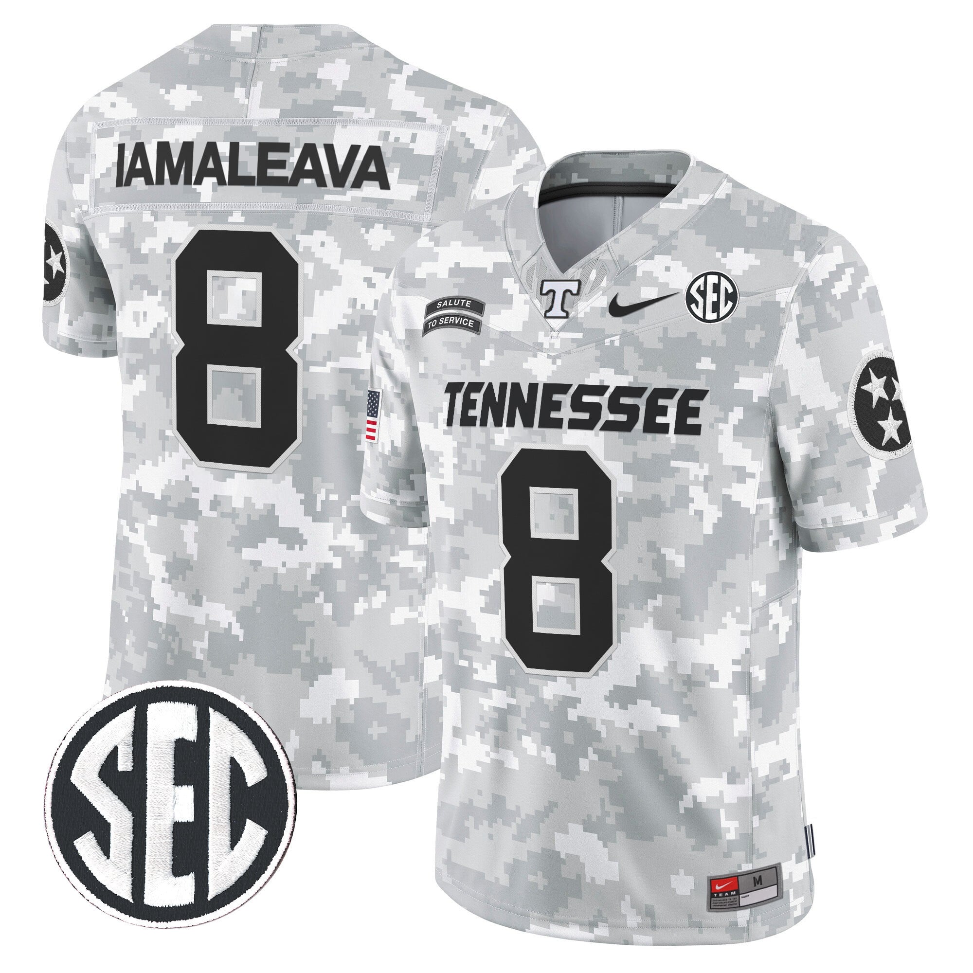 Tennessee Volunteers 2024 Salute to Service Vapor Limited Jersey - Arctic Camo - All Stitched