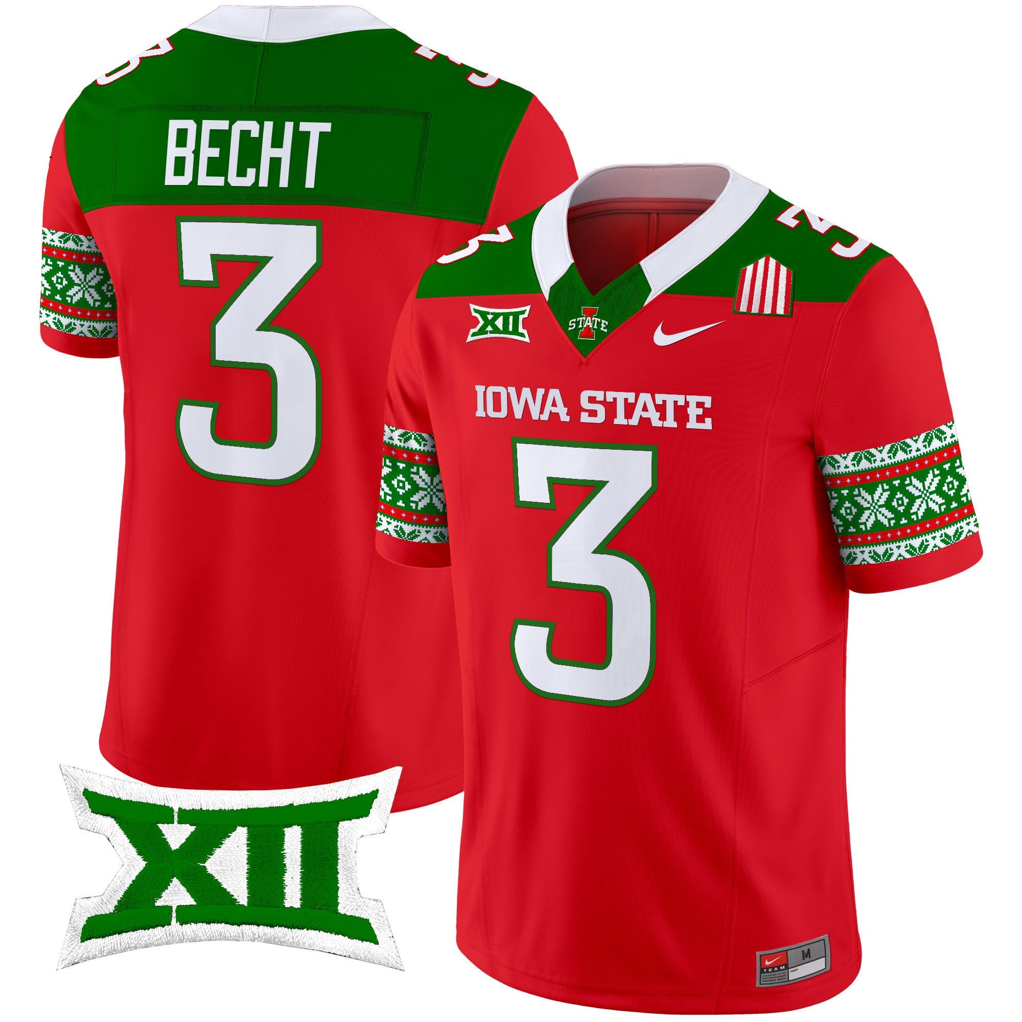 Men's Iowa State Cyclones 2024 Christmas Vapor Limited Jersey - All Stitched