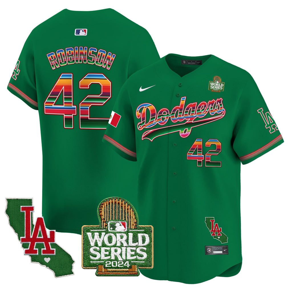 Men's Dodgers Mexico 2024 World Series Vapor Premier Limited Jersey V2 - All Stitched