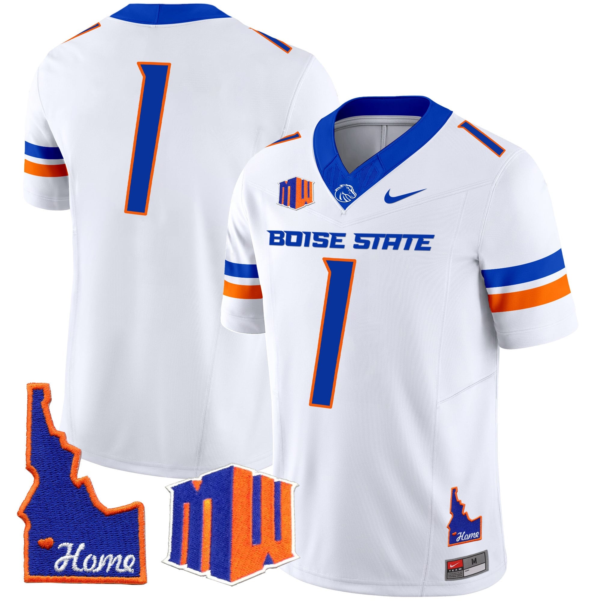 Men's Boise State Broncos 2024 Home Patch Vapor Limited Jersey - All Stitched