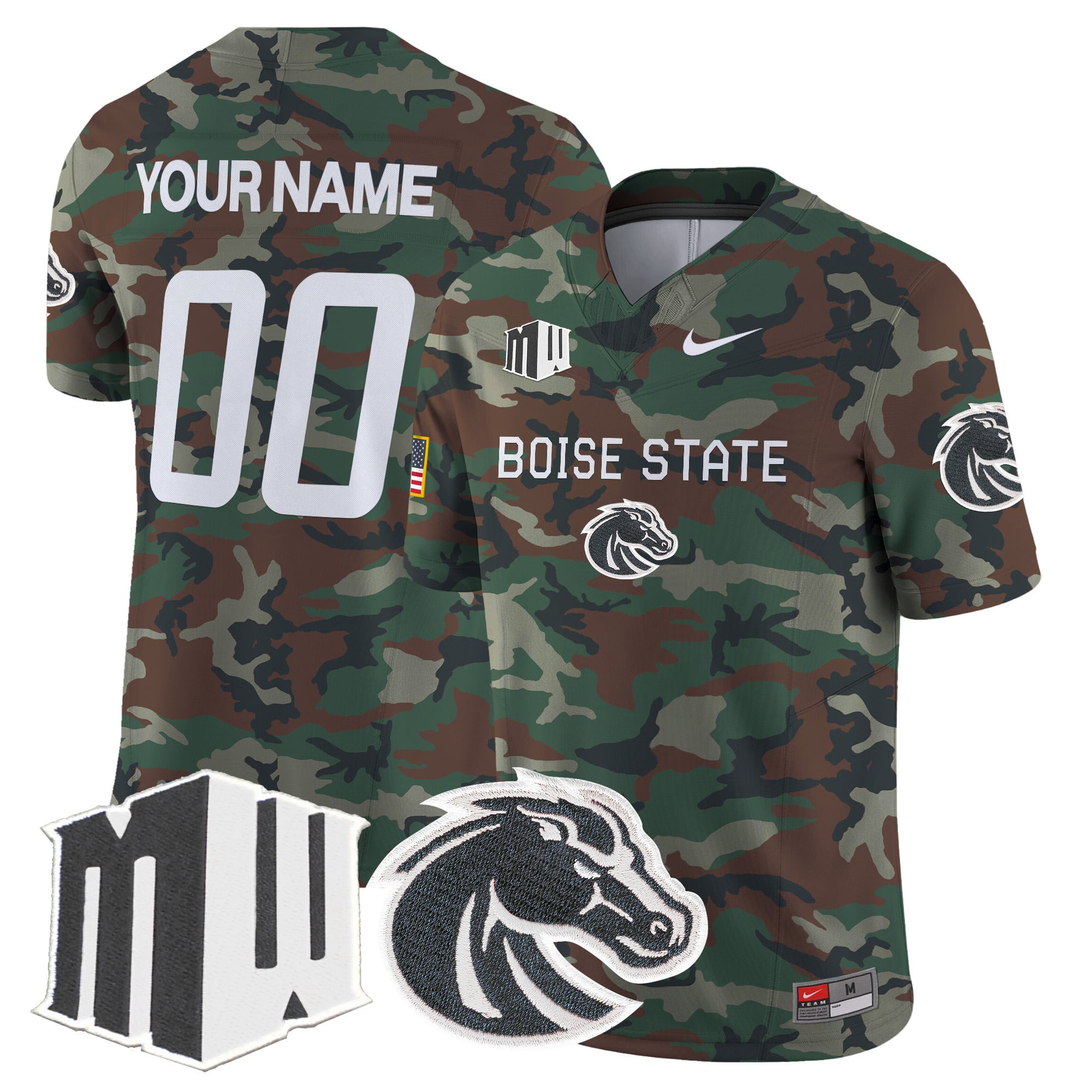 Boise State Broncos 2024 Military Vapor Limited Custom Jersey - All Stitched