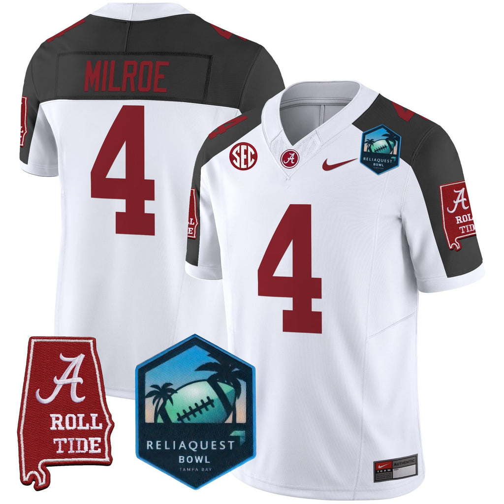 Men's Alabama Crimson Tide 2025 ReliaQuest Bowl Patch Vapor Limited Jersey - All Stitched
