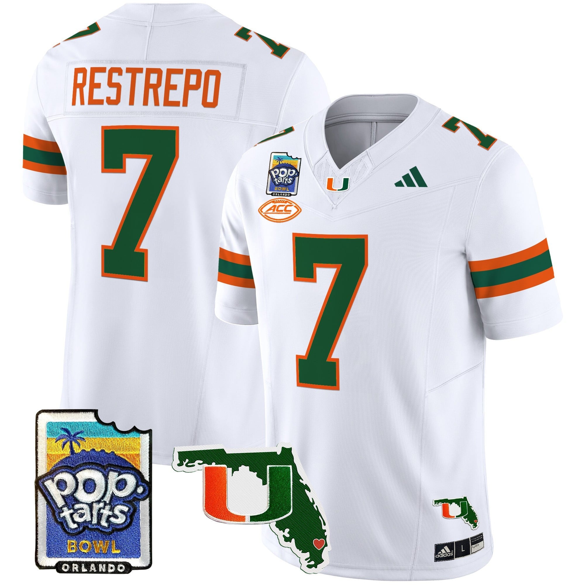 Men's Miami Hurricanes 2025 PopTarts Bowl Patch Vapor Limited Jersey - All Stitched