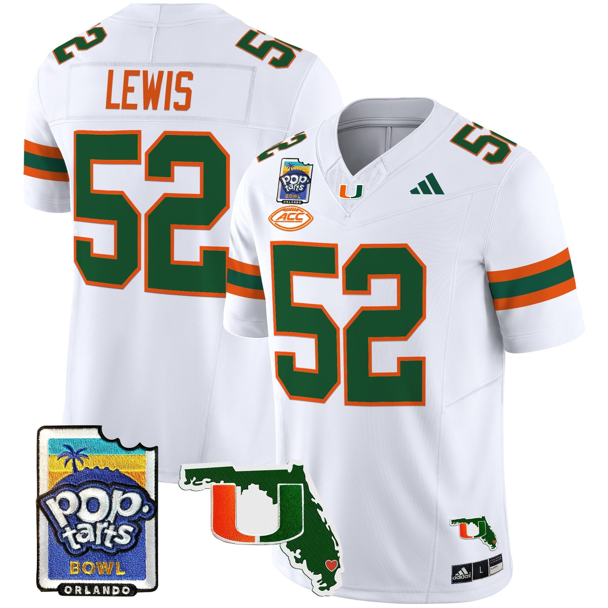 Men's Miami Hurricanes 2025 PopTarts Bowl Patch Vapor Limited Jersey - All Stitched