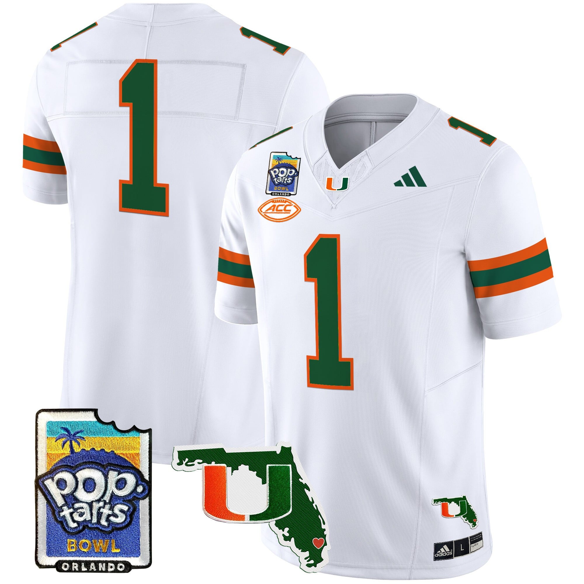Men's Miami Hurricanes 2025 PopTarts Bowl Patch Vapor Limited Jersey - All Stitched