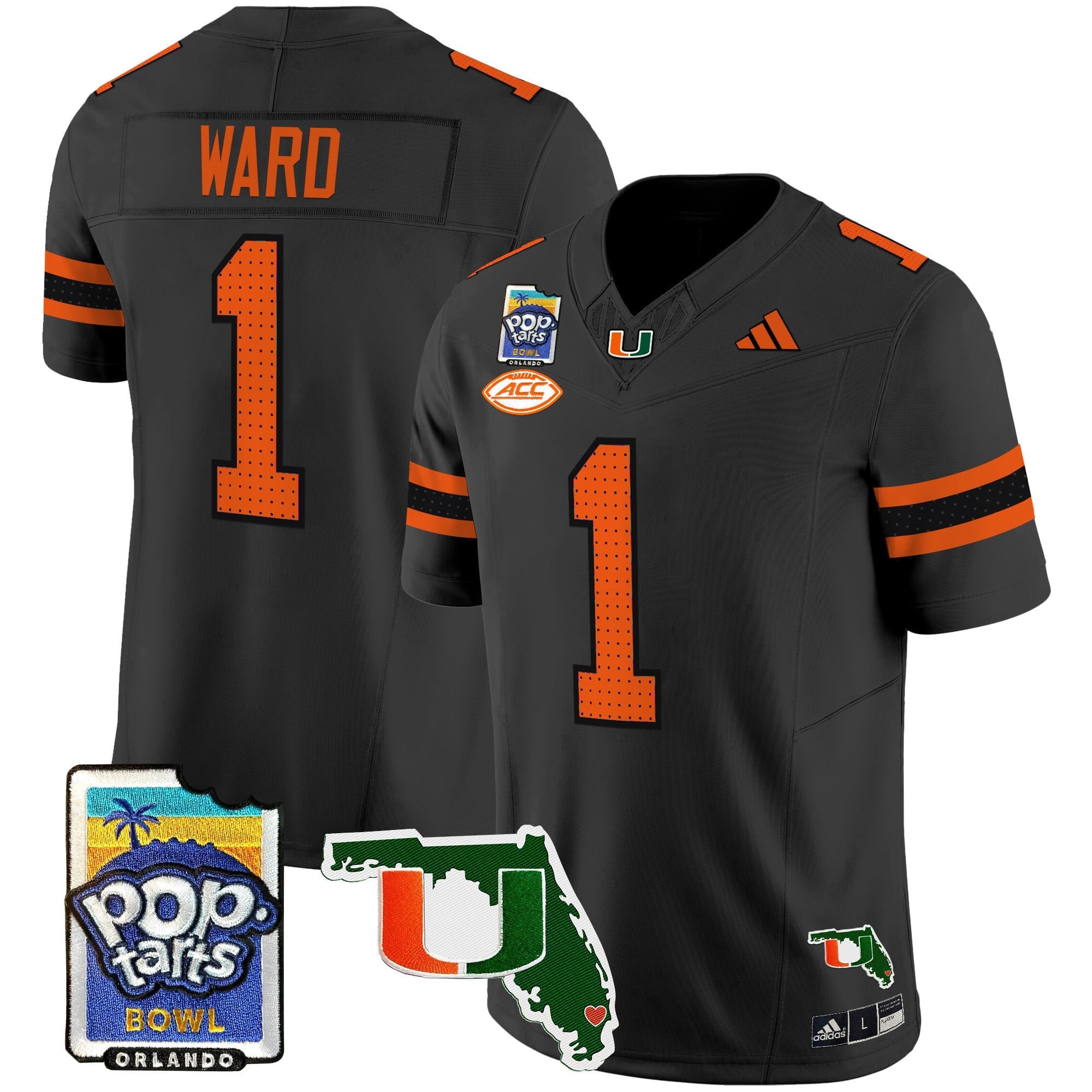 Men's Miami Hurricanes 2025 PopTarts Bowl Patch Vapor Limited Jersey - All Stitched