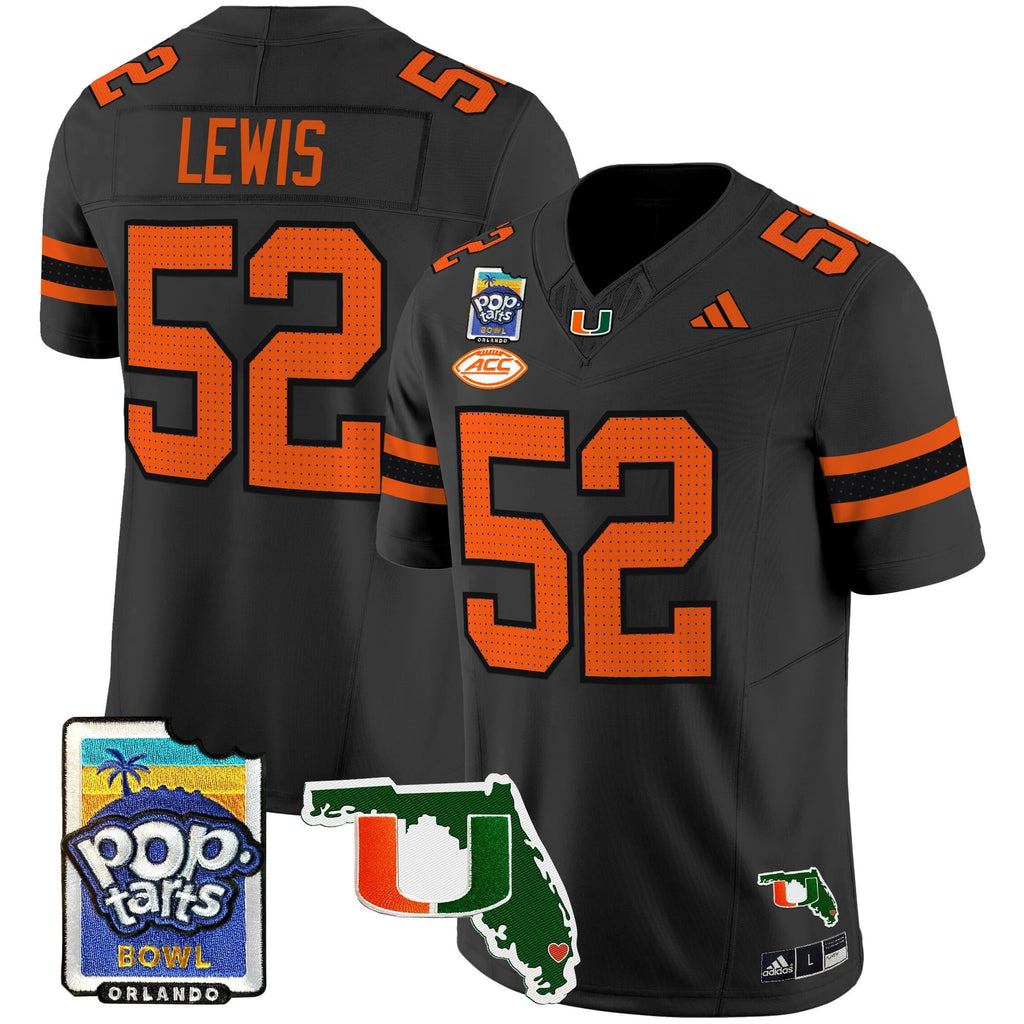 Men's Miami Hurricanes 2025 PopTarts Bowl Patch Vapor Limited Jersey - All Stitched