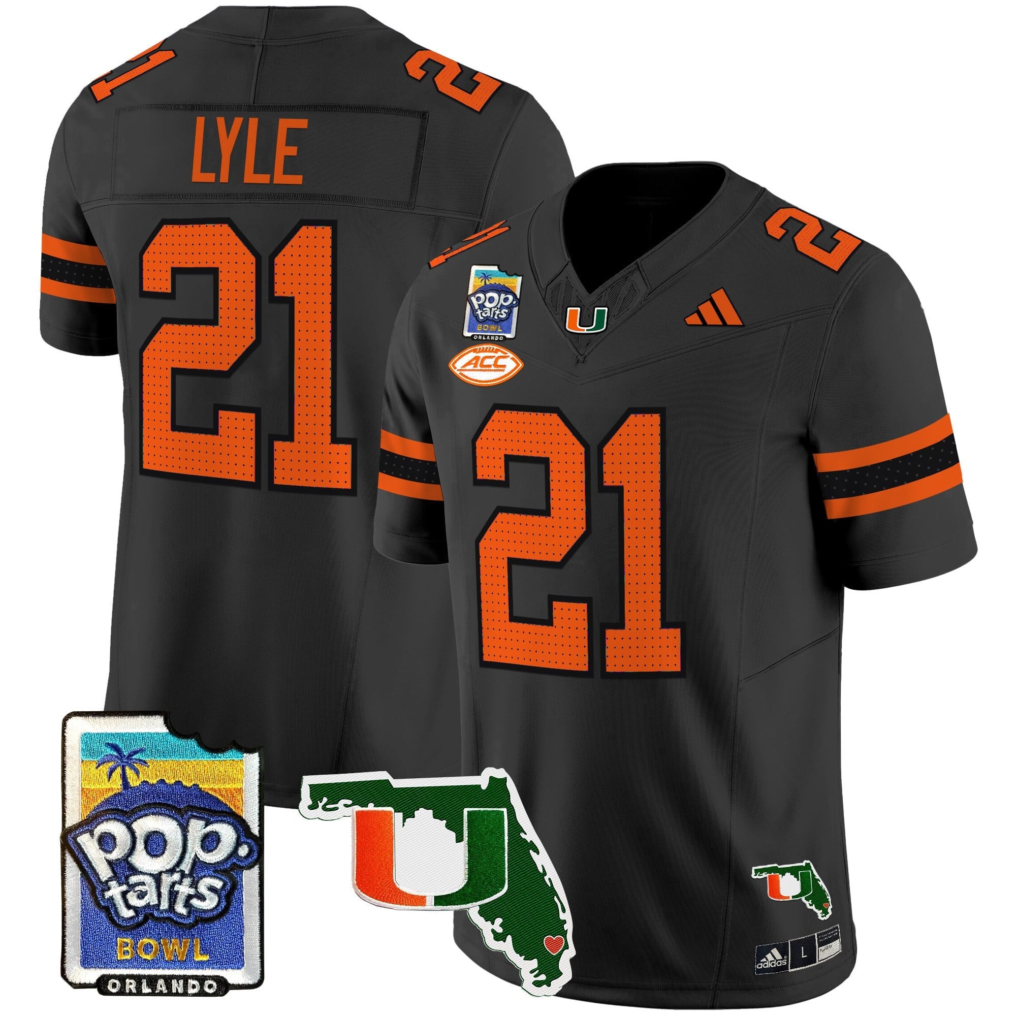 Men's Miami Hurricanes 2025 PopTarts Bowl Patch Vapor Limited Jersey - All Stitched