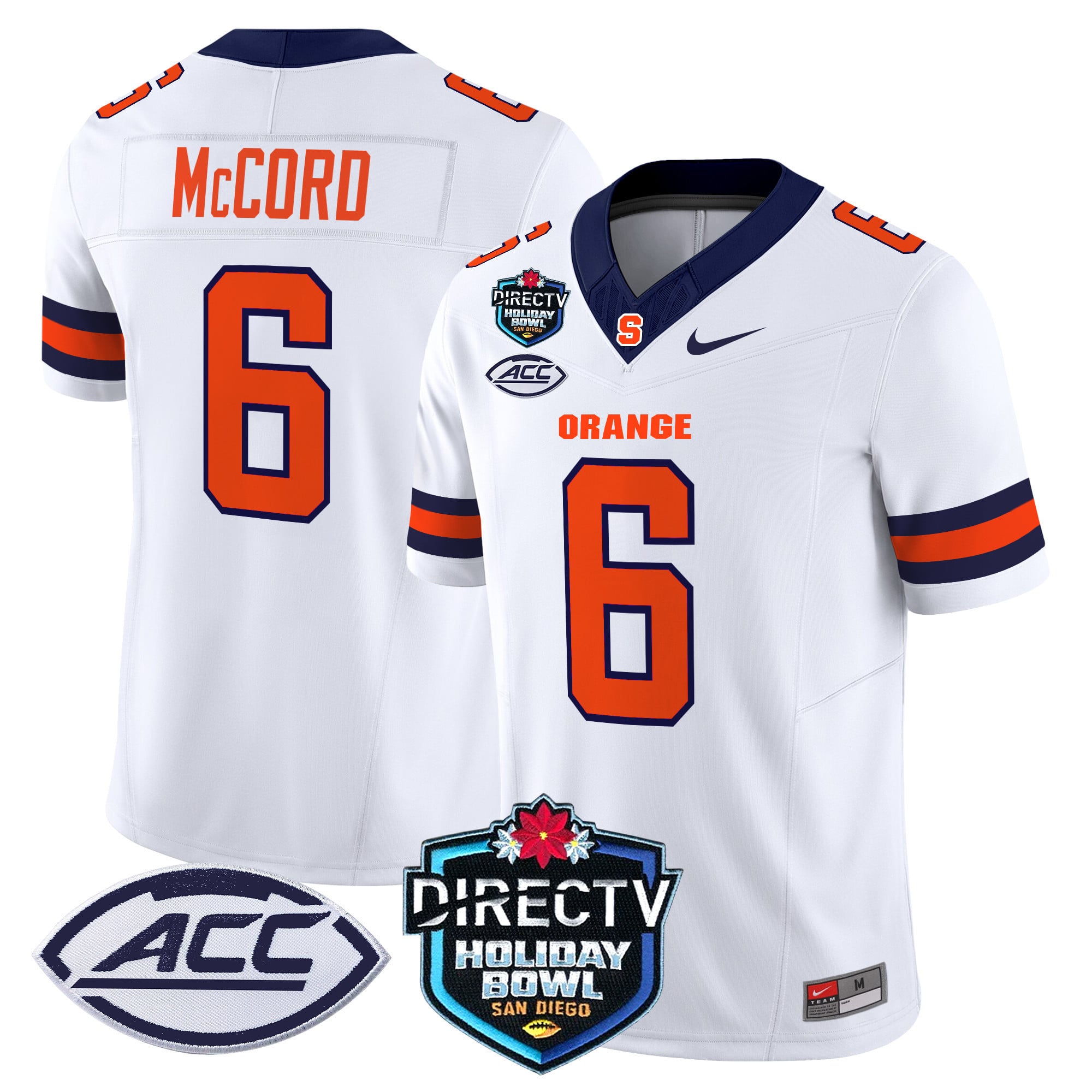 Men's Syracuse Orange 2025 Holiday Bowl Patch Vapor Limited Jersey - All Stitched
