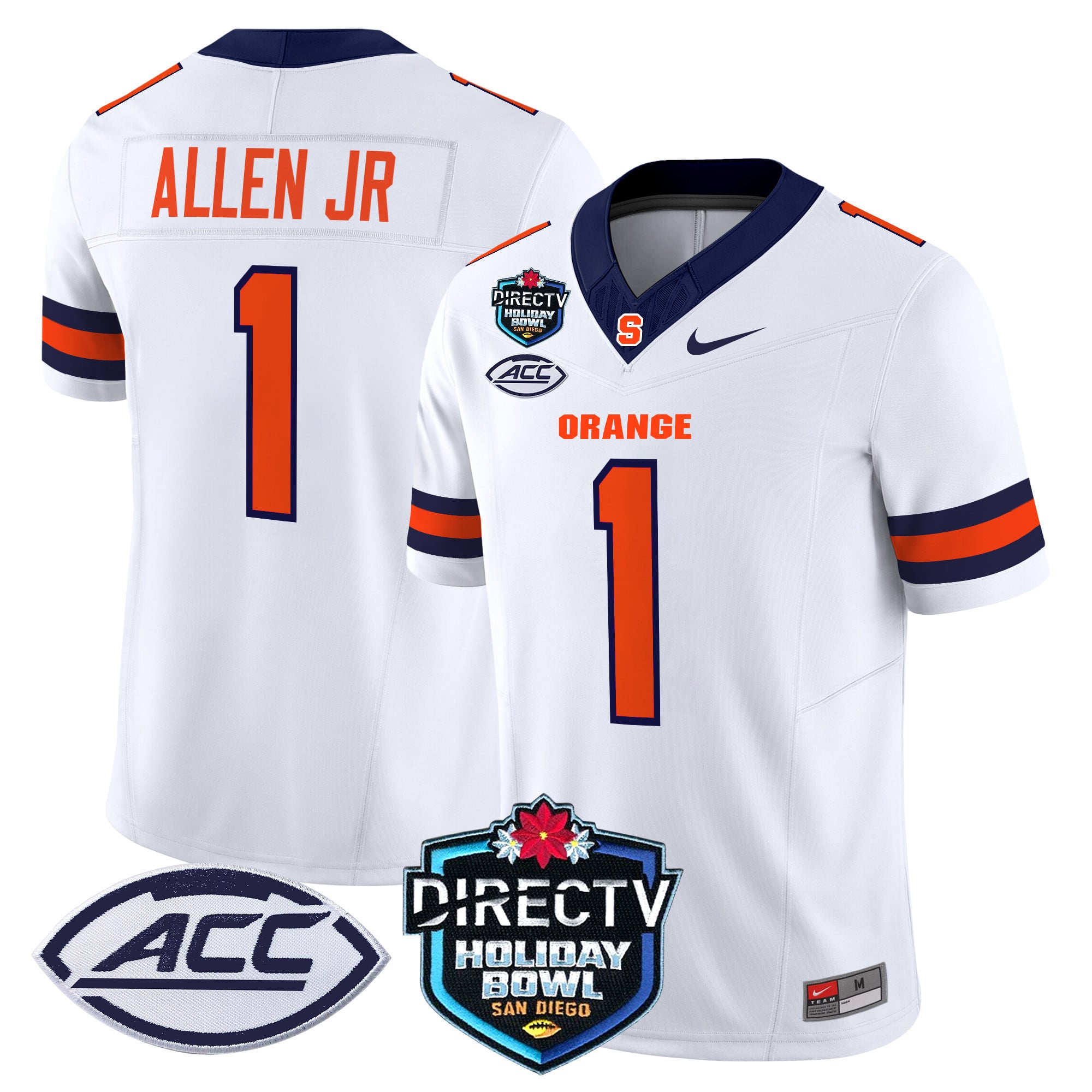 Men's Syracuse Orange 2025 Holiday Bowl Patch Vapor Limited Jersey - All Stitched