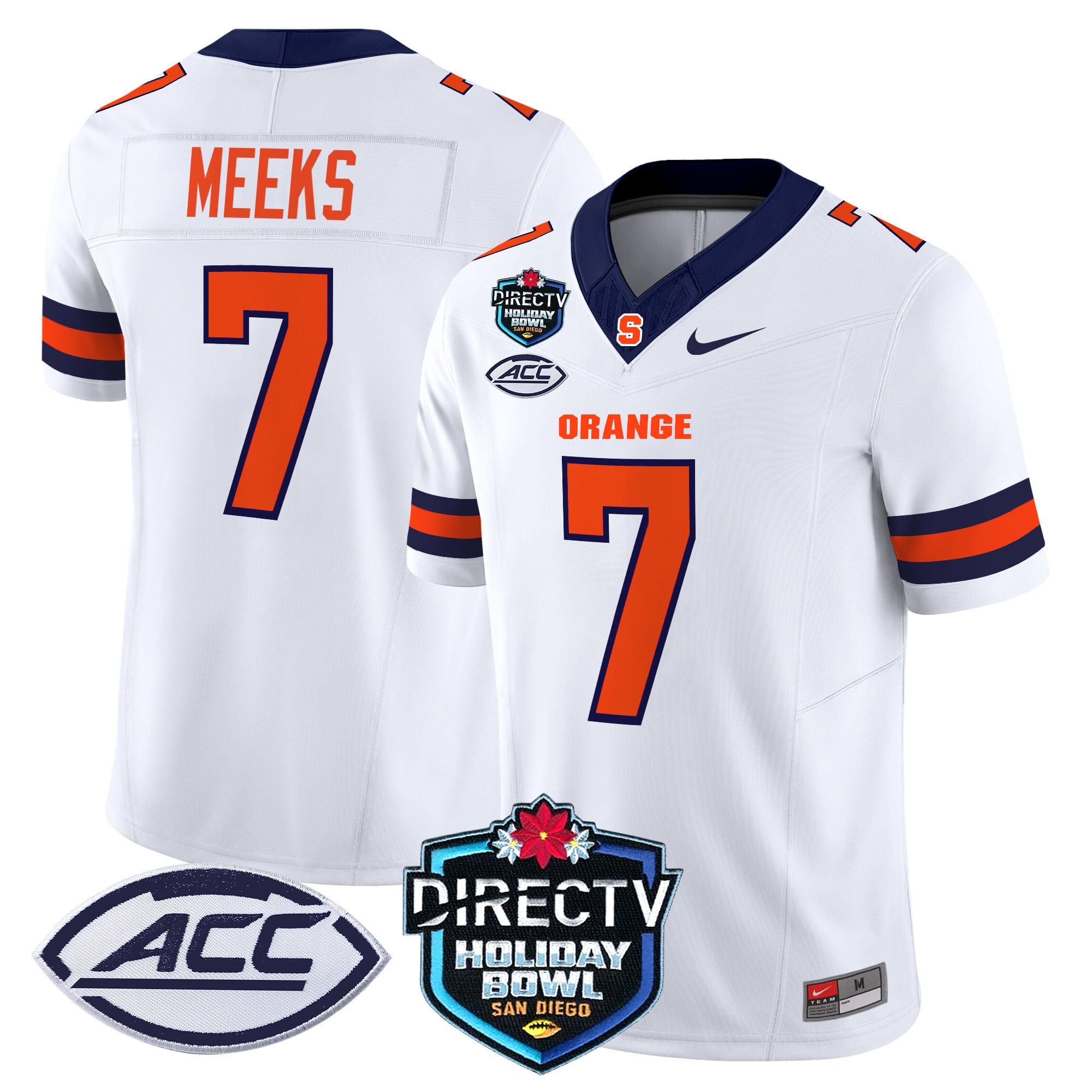 Men's Syracuse Orange 2025 Holiday Bowl Patch Vapor Limited Jersey - All Stitched