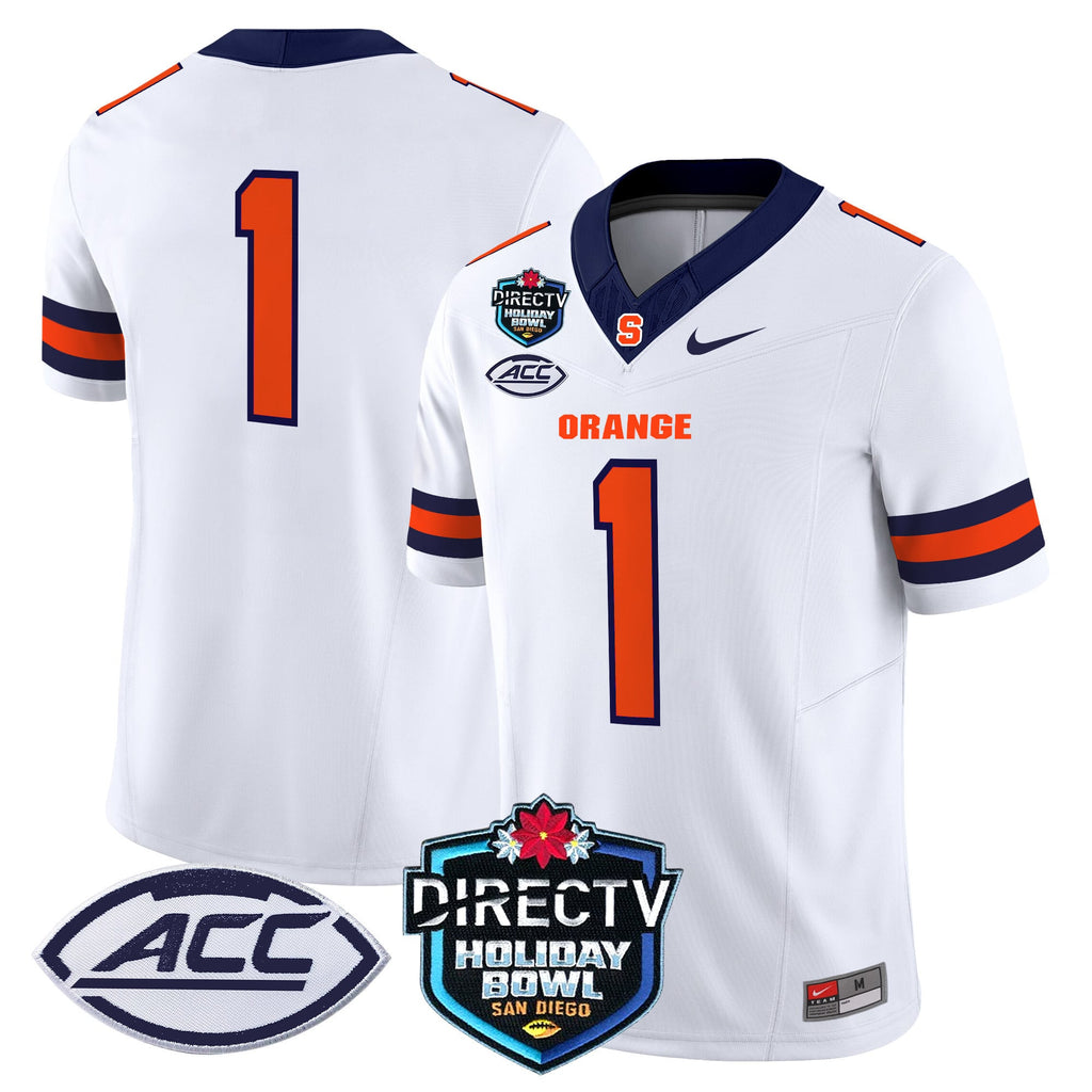 Men's Syracuse Orange 2025 Holiday Bowl Patch Vapor Limited Jersey - All Stitched