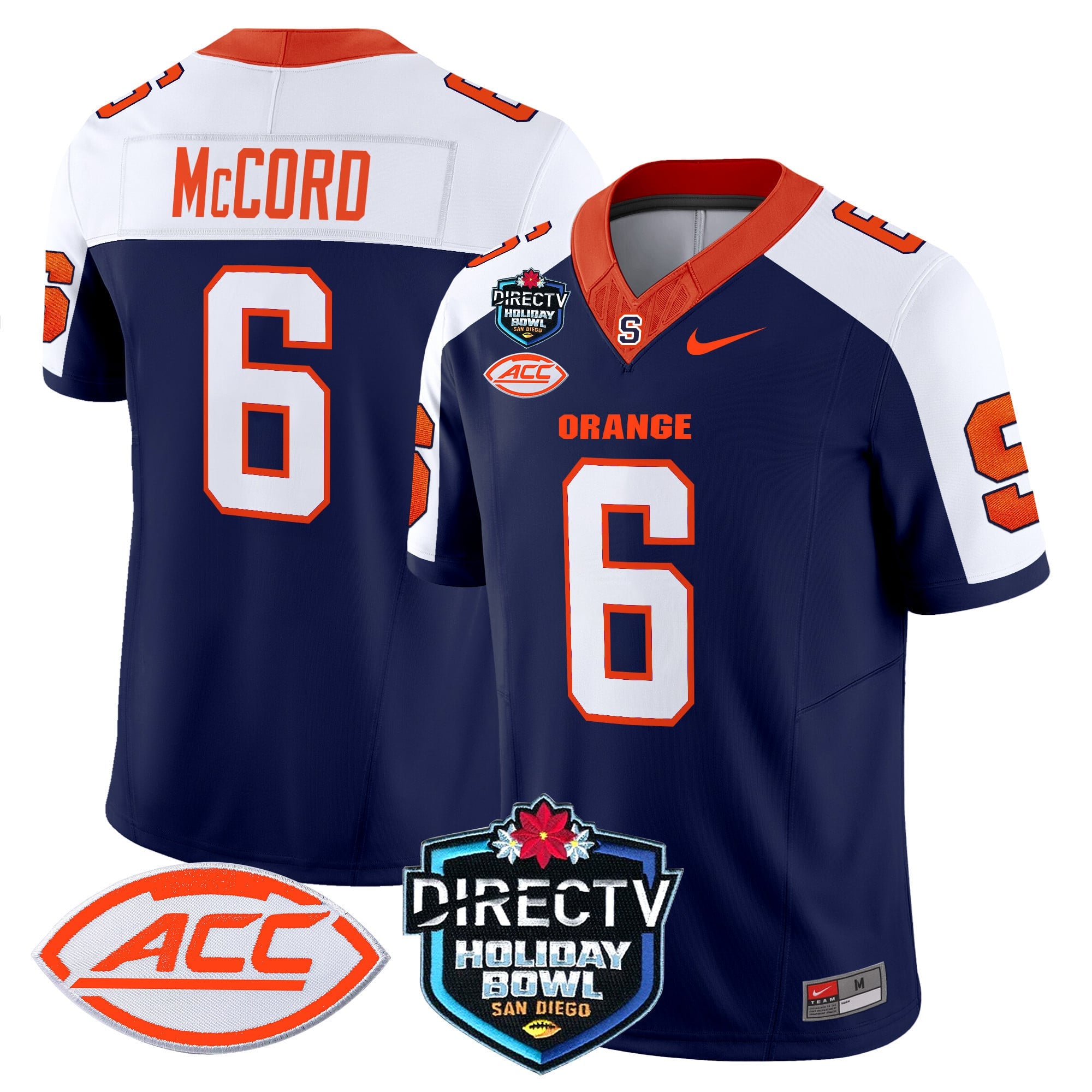 Men's Syracuse Orange 2025 Holiday Bowl Patch Vapor Limited Jersey - All Stitched