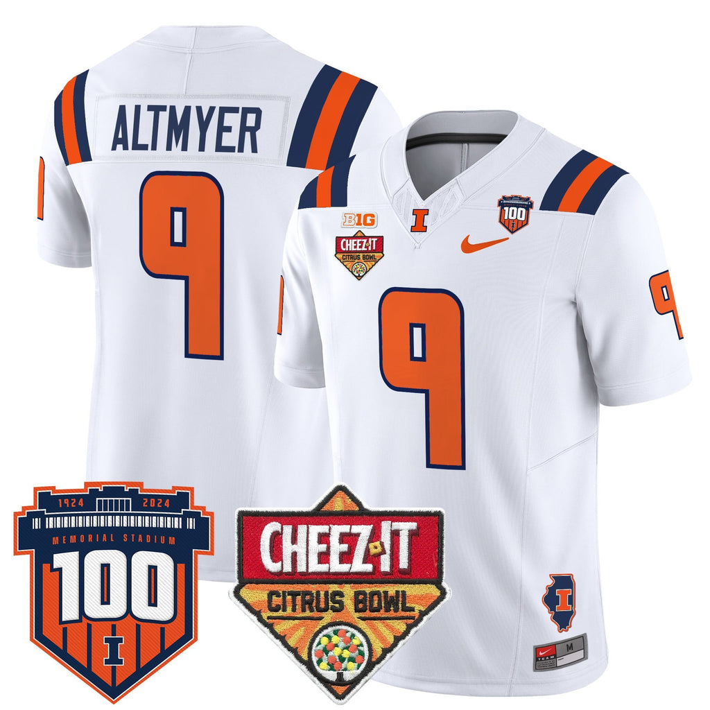 Men's Illinois Fighting Illini 2025 Cheez-It Citrus Bowl Patch Vapor Limited Jersey - All Stitched