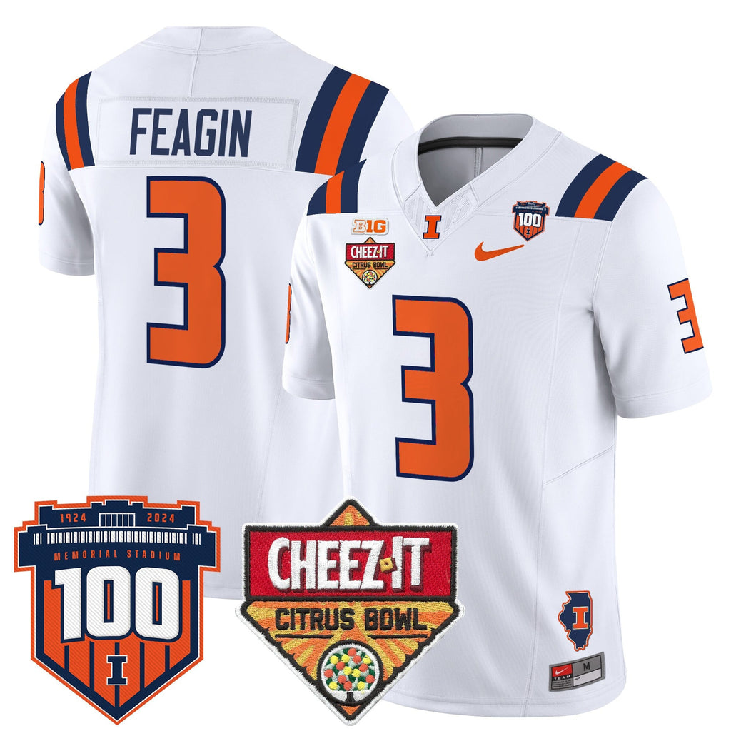 Men's Illinois Fighting Illini 2025 Cheez-It Citrus Bowl Patch Vapor Limited Jersey - All Stitched