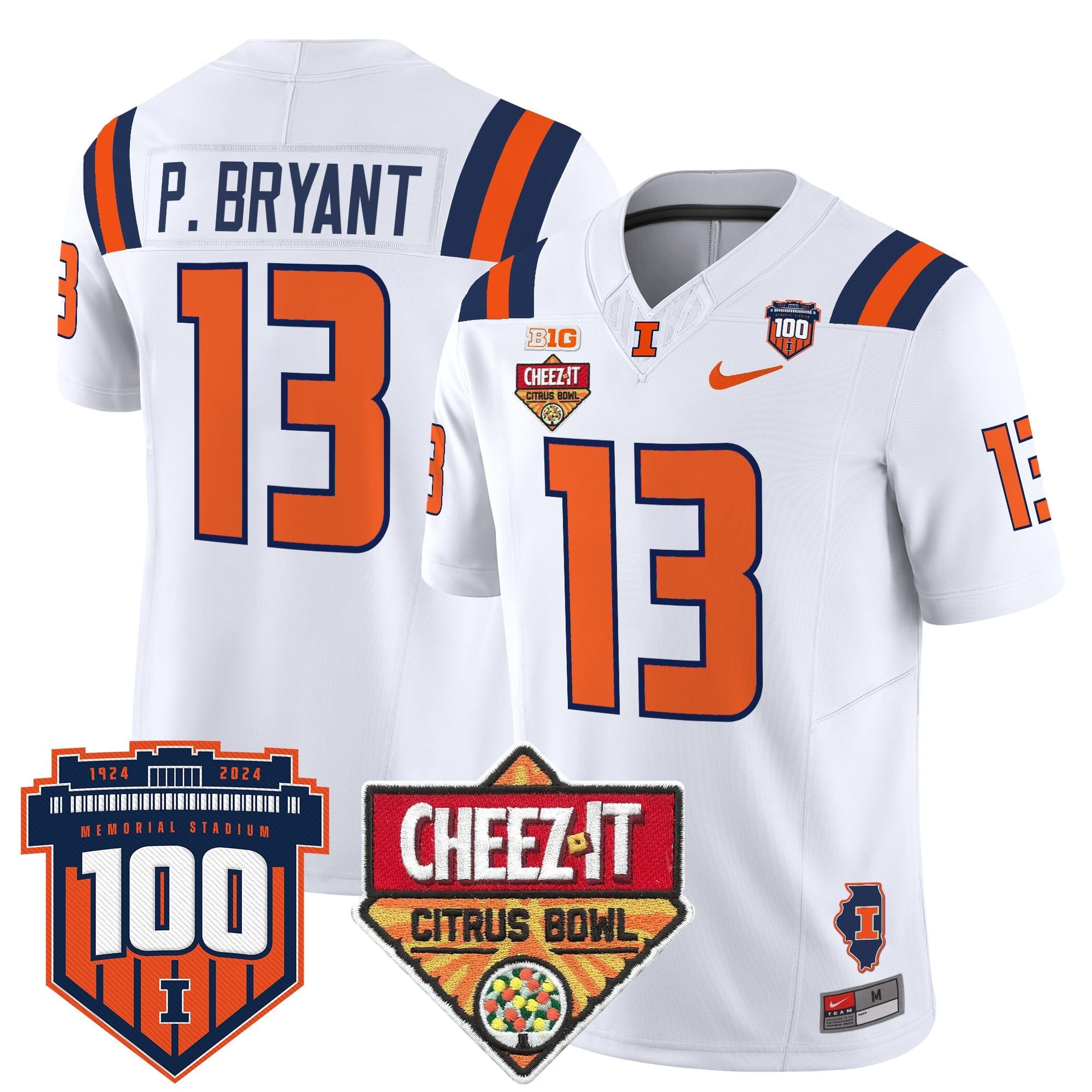 Men's Illinois Fighting Illini 2025 Cheez-It Citrus Bowl Patch Vapor Limited Jersey - All Stitched