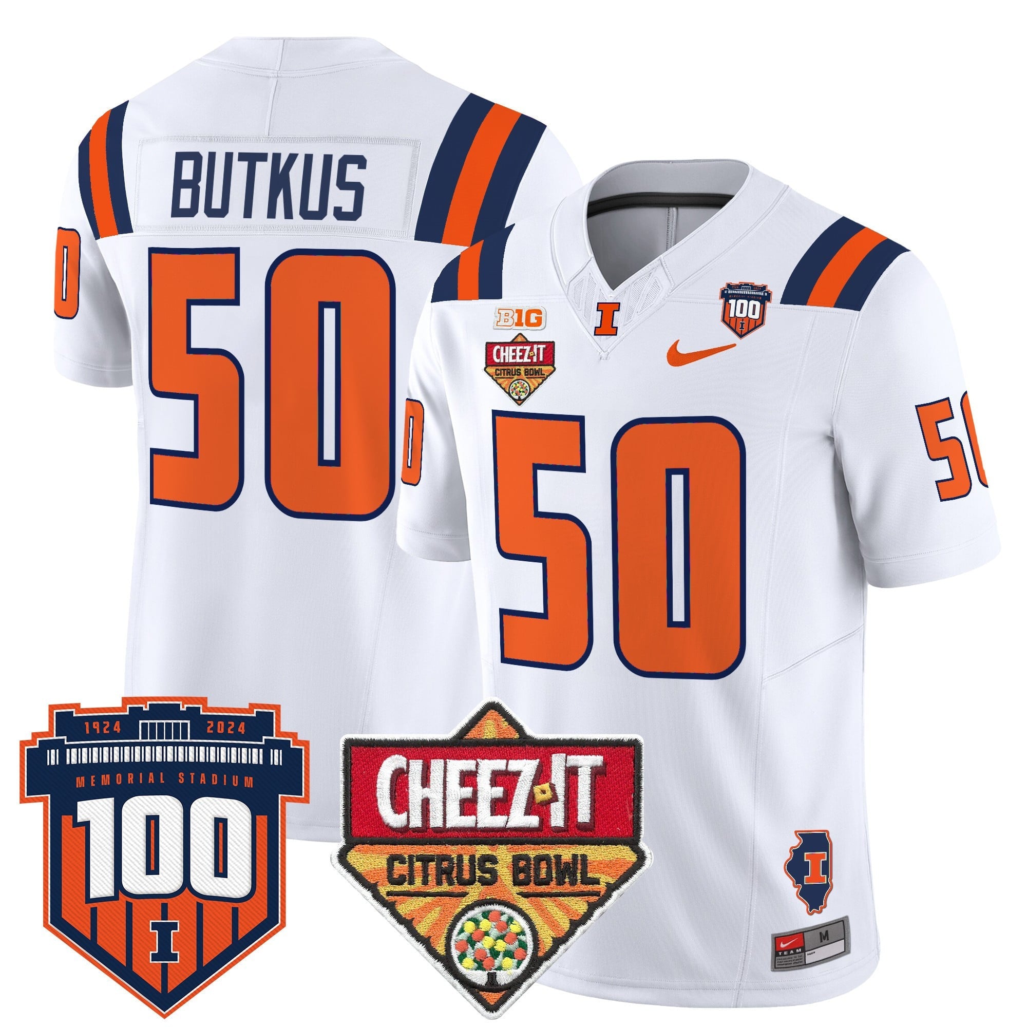 Men's Illinois Fighting Illini 2025 Cheez-It Citrus Bowl Patch Vapor Limited Jersey - All Stitched