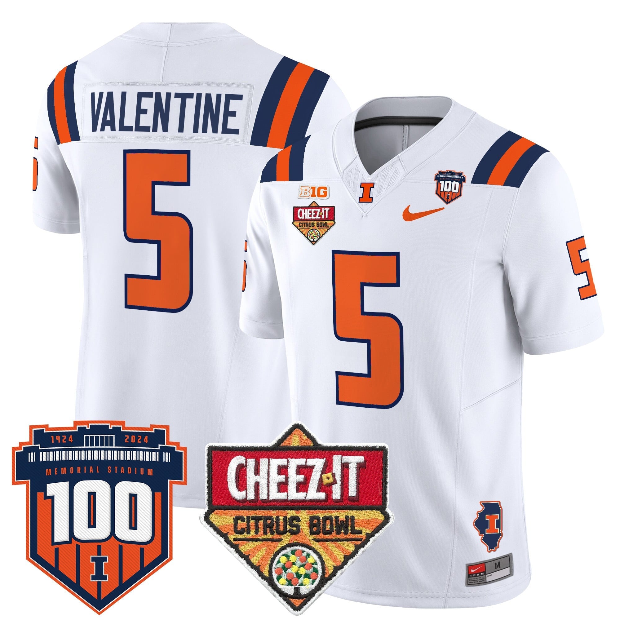 Men's Illinois Fighting Illini 2025 Cheez-It Citrus Bowl Patch Vapor Limited Jersey - All Stitched