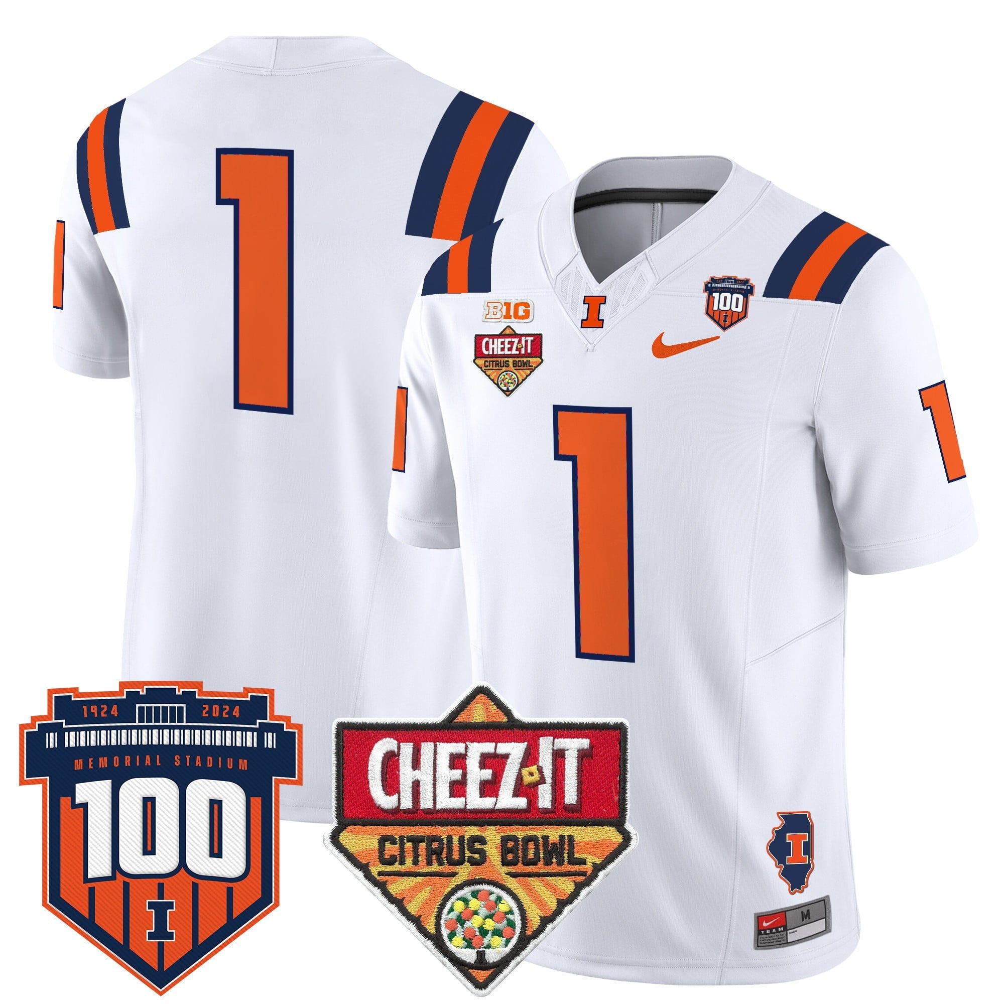 Men's Illinois Fighting Illini 2025 Cheez-It Citrus Bowl Patch Vapor Limited Jersey - All Stitched