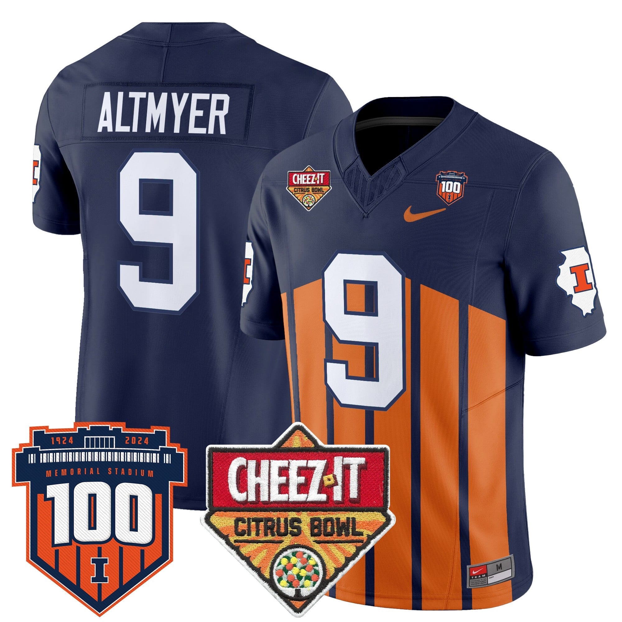 Men's Illinois Fighting Illini 2025 Cheez-It Citrus Bowl Patch Vapor Limited Jersey - All Stitched