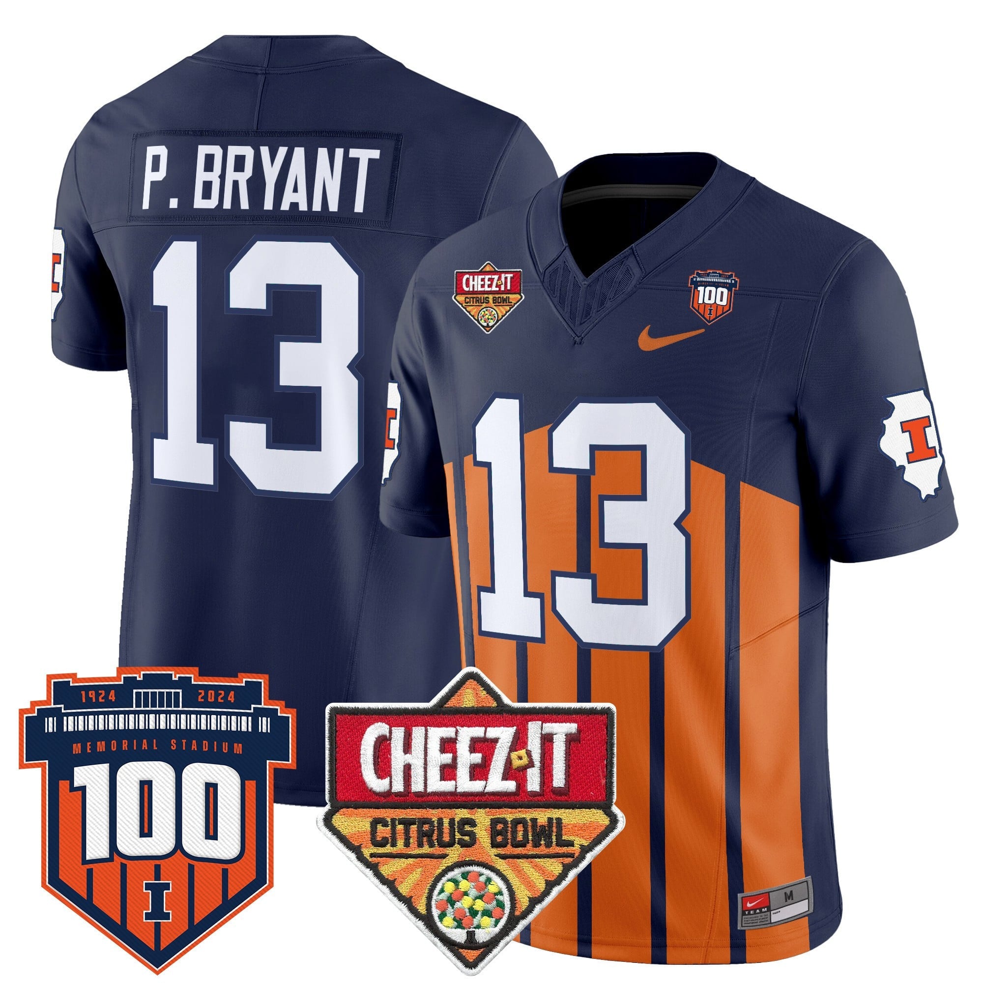 Men's Illinois Fighting Illini 2025 Cheez-It Citrus Bowl Patch Vapor Limited Jersey - All Stitched