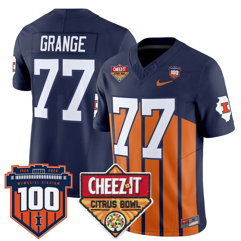 Men's Illinois Fighting Illini 2025 Cheez-It Citrus Bowl Patch Vapor Limited Jersey - All Stitched
