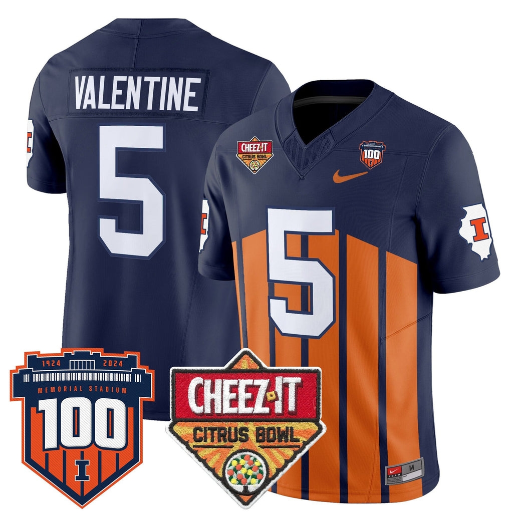 Men's Illinois Fighting Illini 2025 Cheez-It Citrus Bowl Patch Vapor Limited Jersey - All Stitched