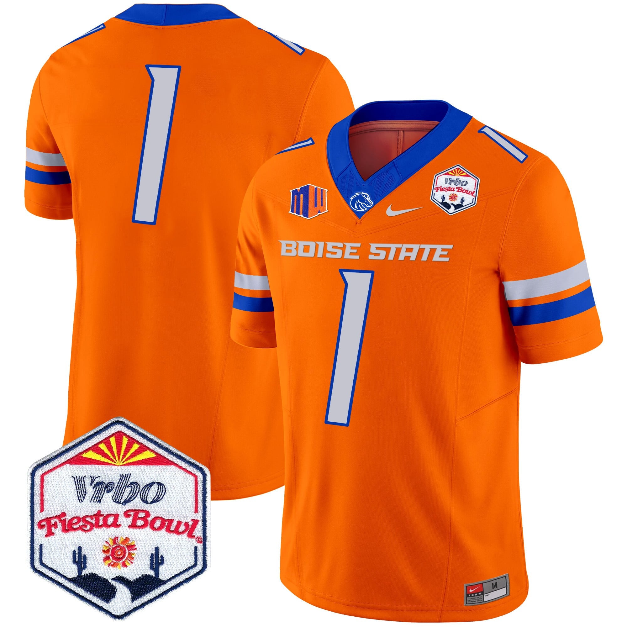 Men's Boise State Broncos 2025 The Fiesta Bowl Patch Vapor Limited Jersey - All Stitched