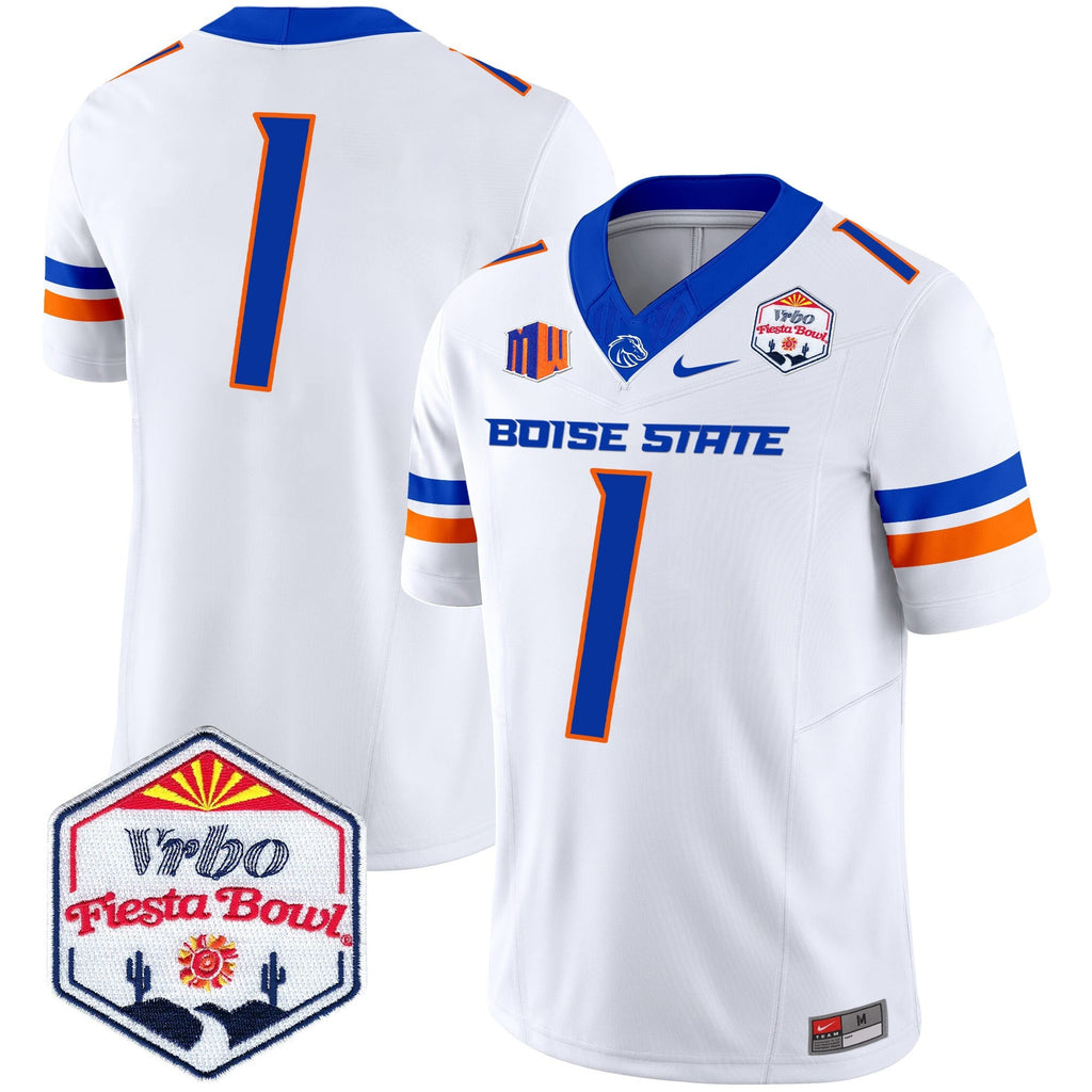 Men's Boise State Broncos 2025 The Fiesta Bowl Patch Vapor Limited Jersey - All Stitched